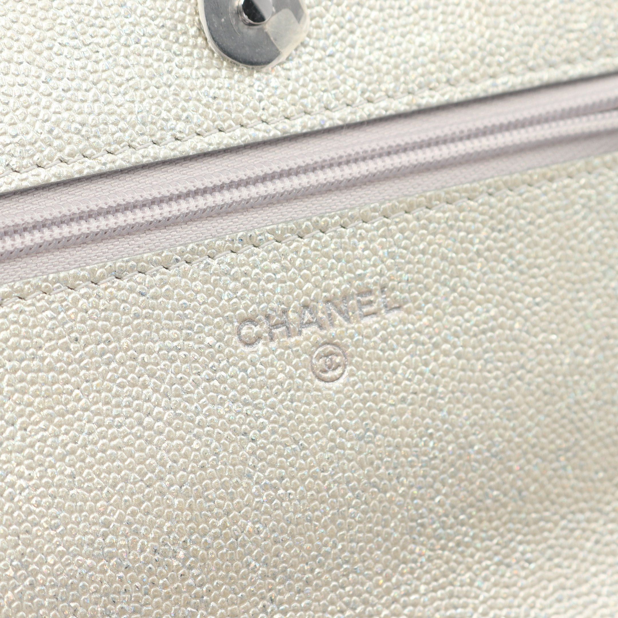 Chanel Chanel Matelasse Chain Wallet Caviar Skin Champagne Gold Silver Hardware Size ONE SIZE - 4 Thumbnail