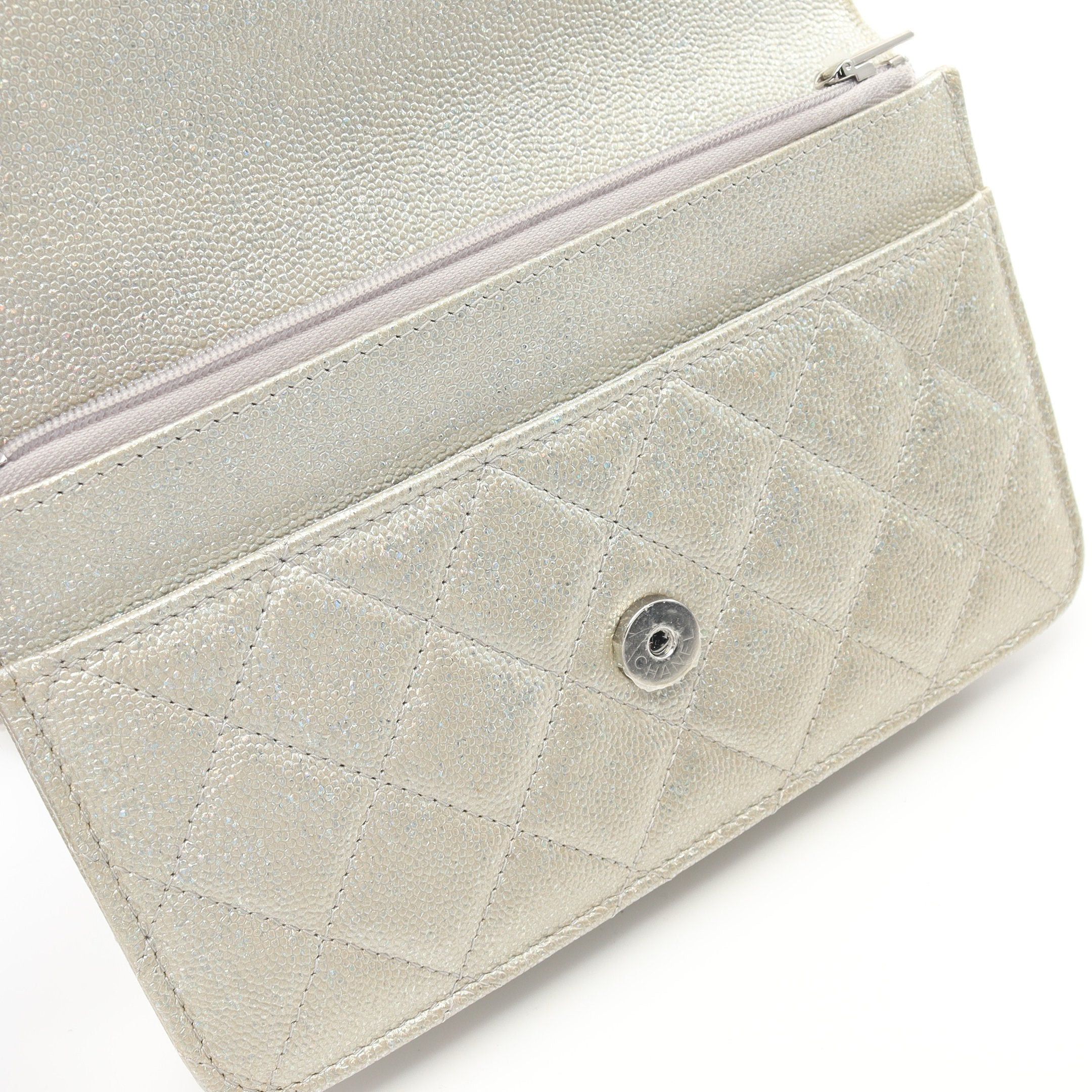 Chanel Chanel Matelasse Chain Wallet Caviar Skin Champagne Gold Silver Hardware Size ONE SIZE - 12 Thumbnail
