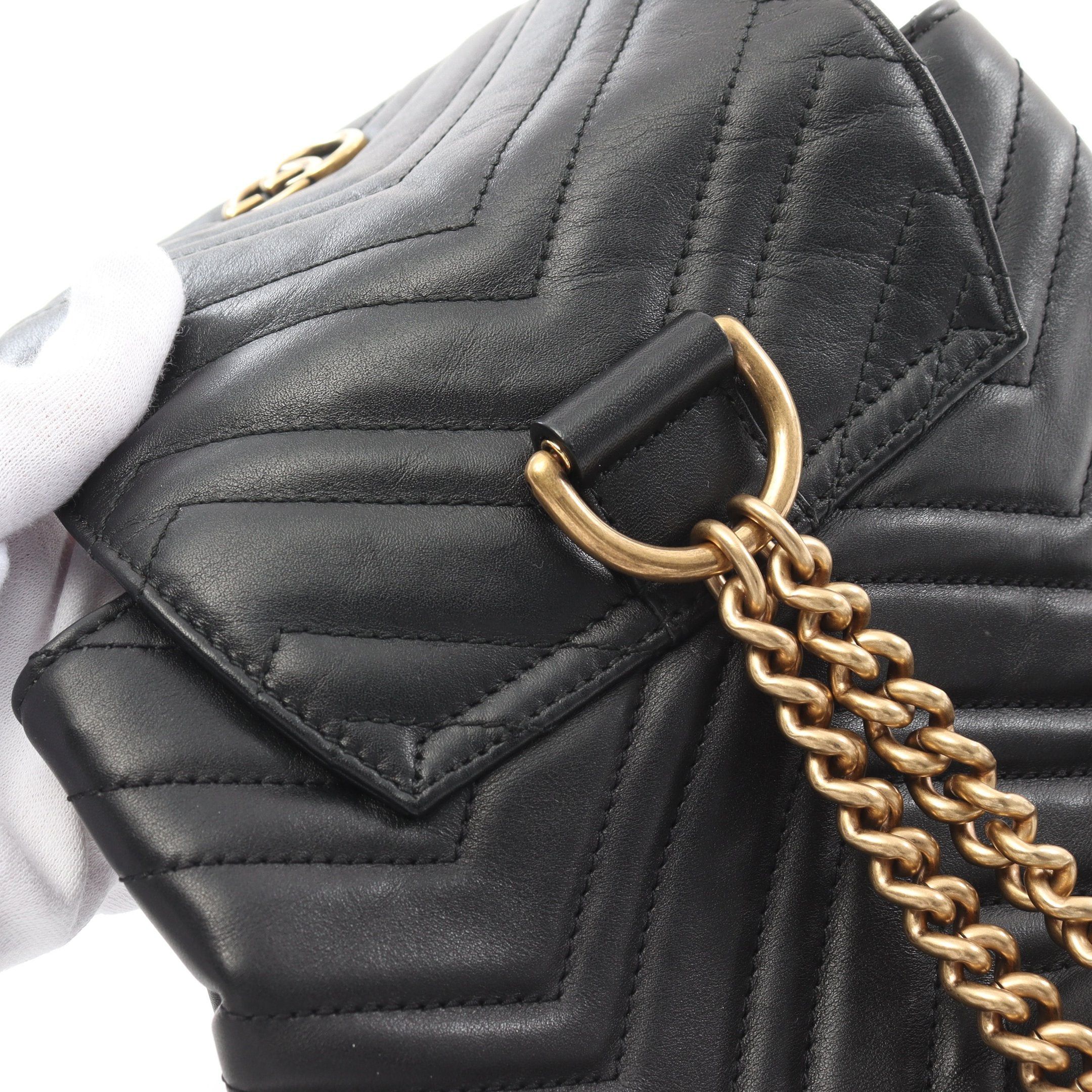 Gucci Gucci Gg Marmont Backpack Rucksack Mini Leather Black Size ONE SIZE - 9 Thumbnail