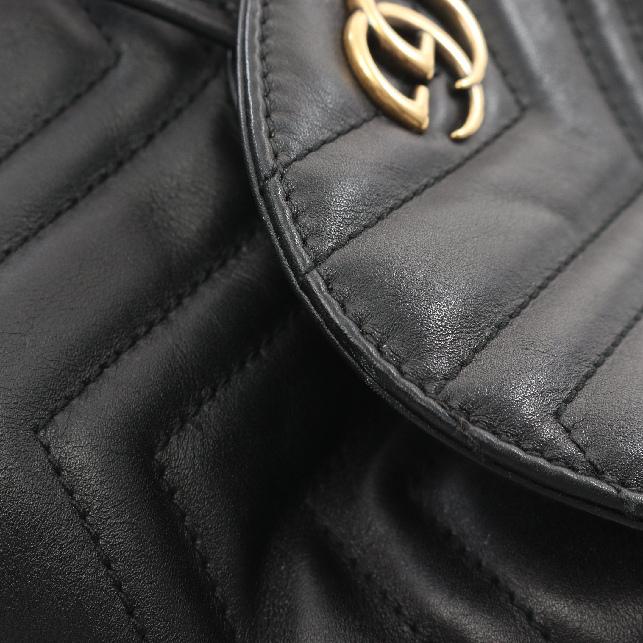 Gucci Gucci Gg Marmont Backpack Rucksack Mini Leather Black Size ONE SIZE - 7 Thumbnail