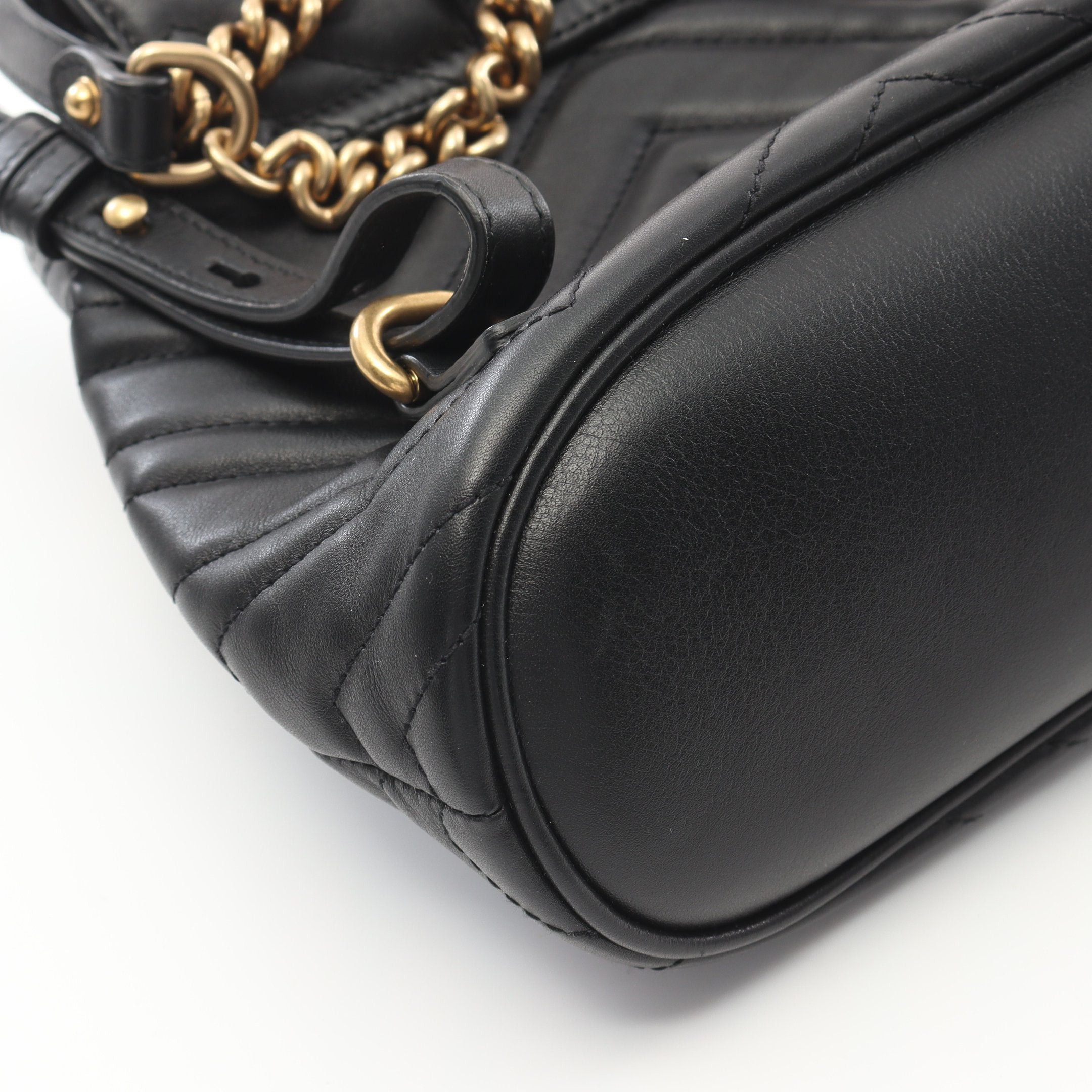Gucci Gucci Gg Marmont Backpack Rucksack Mini Leather Black Size ONE SIZE - 6 Thumbnail
