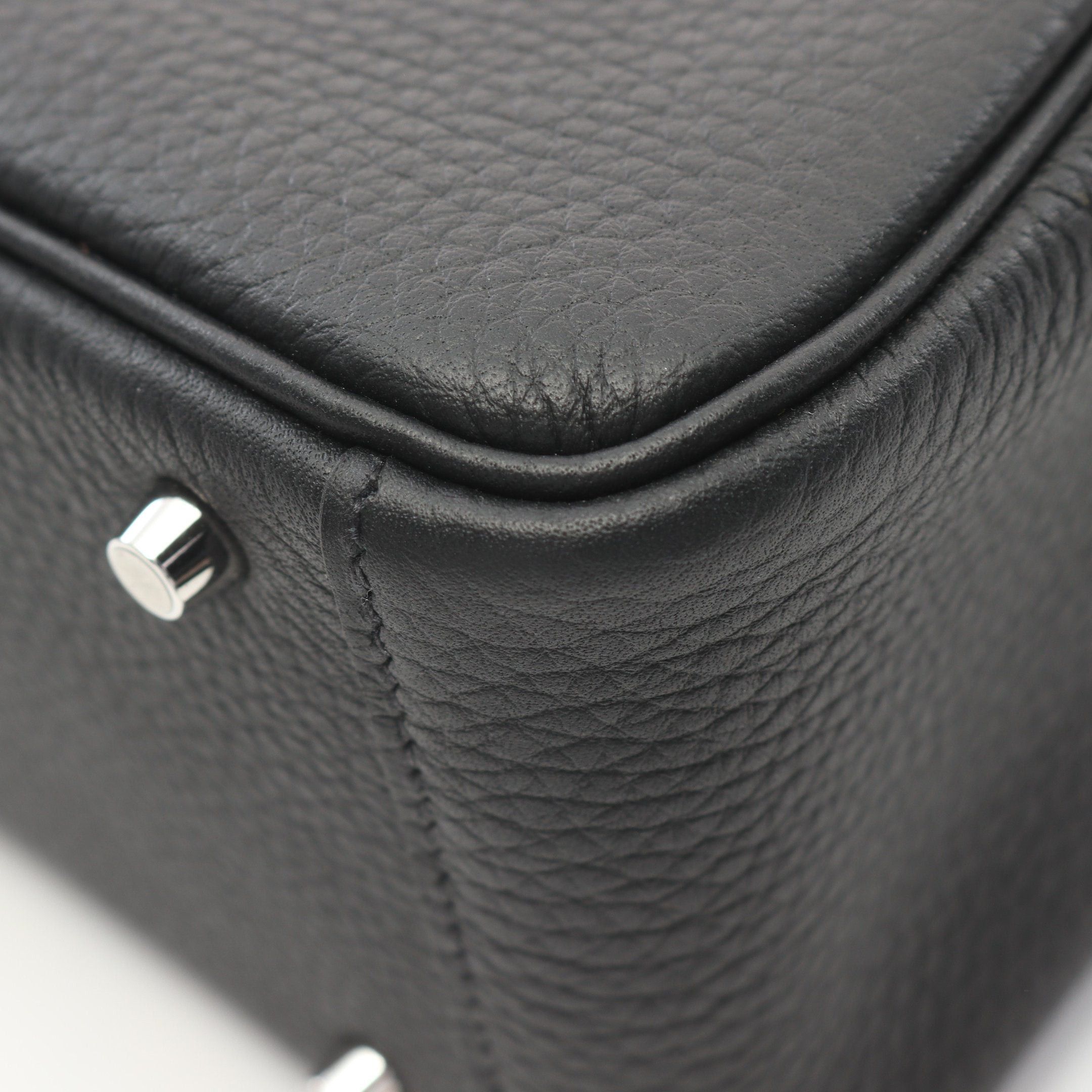 Hermes Hermes Lindy Mini Shoulder Bag Clemence Leather Black Silver Hardware Double Engraved Size ONE SIZE - 6 Thumbnail