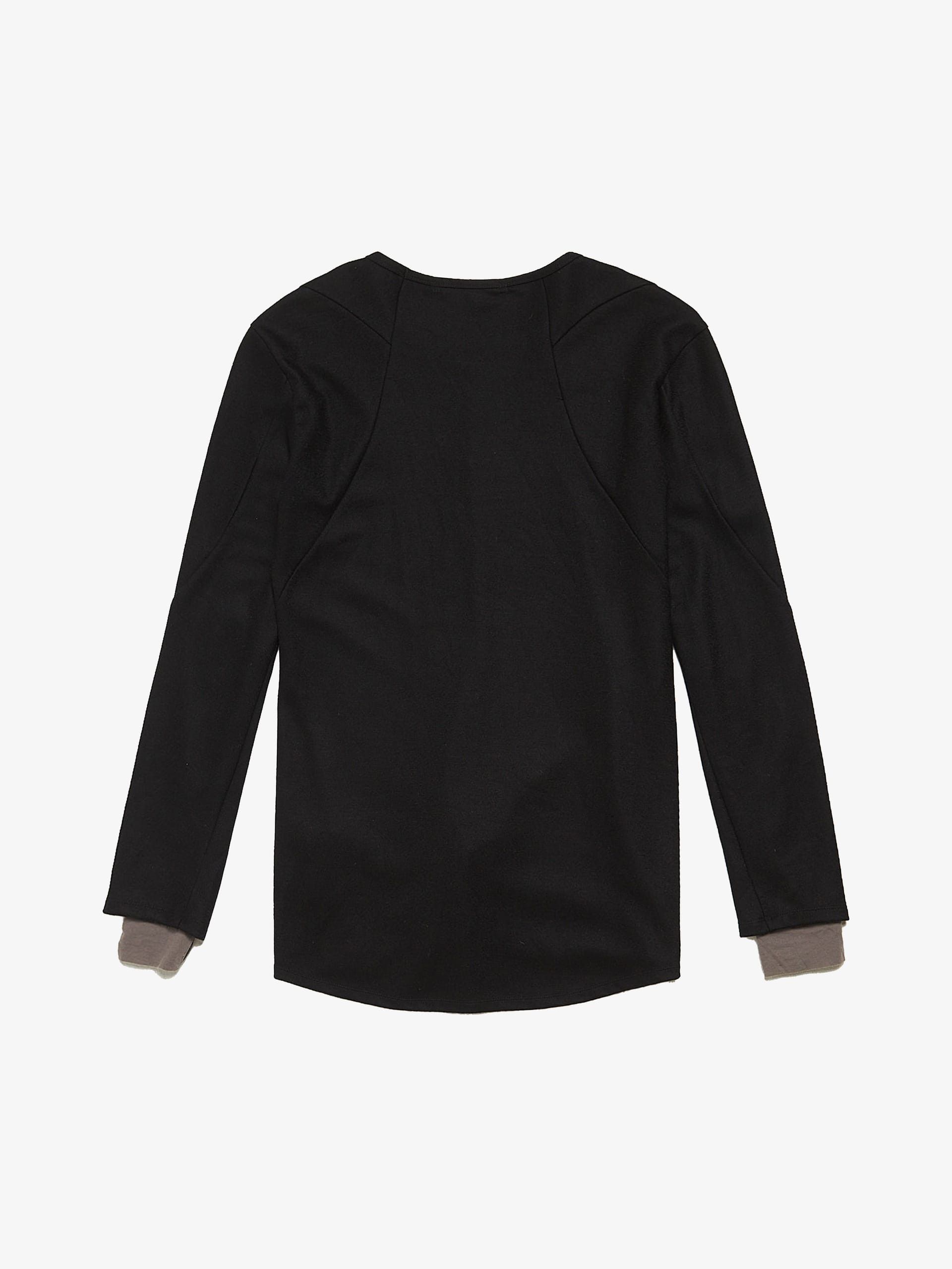 D.Hygen Black Double Layered Sleeve Wool Longsleeve Size US M / EU 48-50 / 2 - 2 Thumbnail