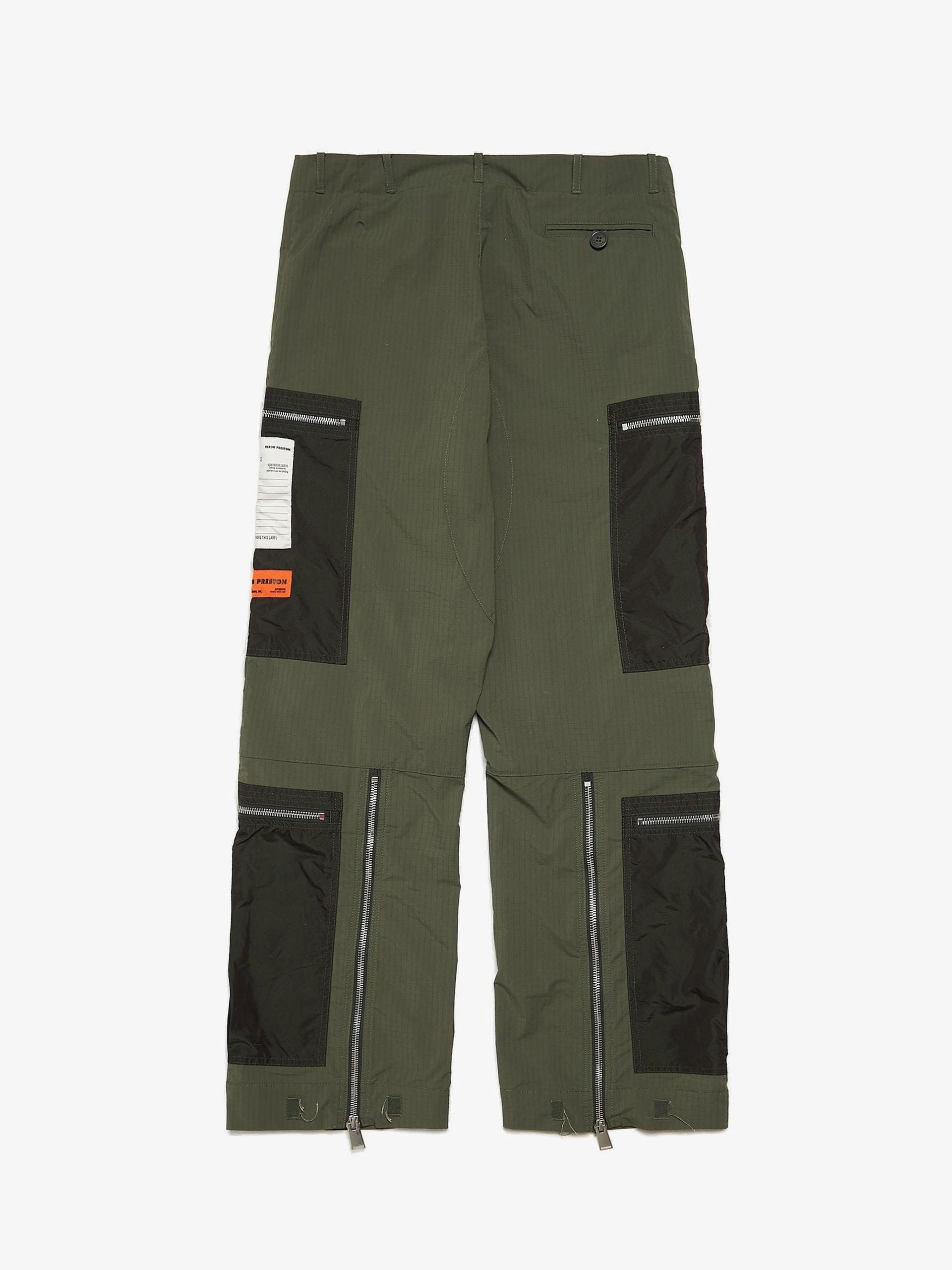 Heron Preston Khaki Patched Ripstop Wide Polyester Cargo Pants Size US 34 / EU 50 - 2 Thumbnail