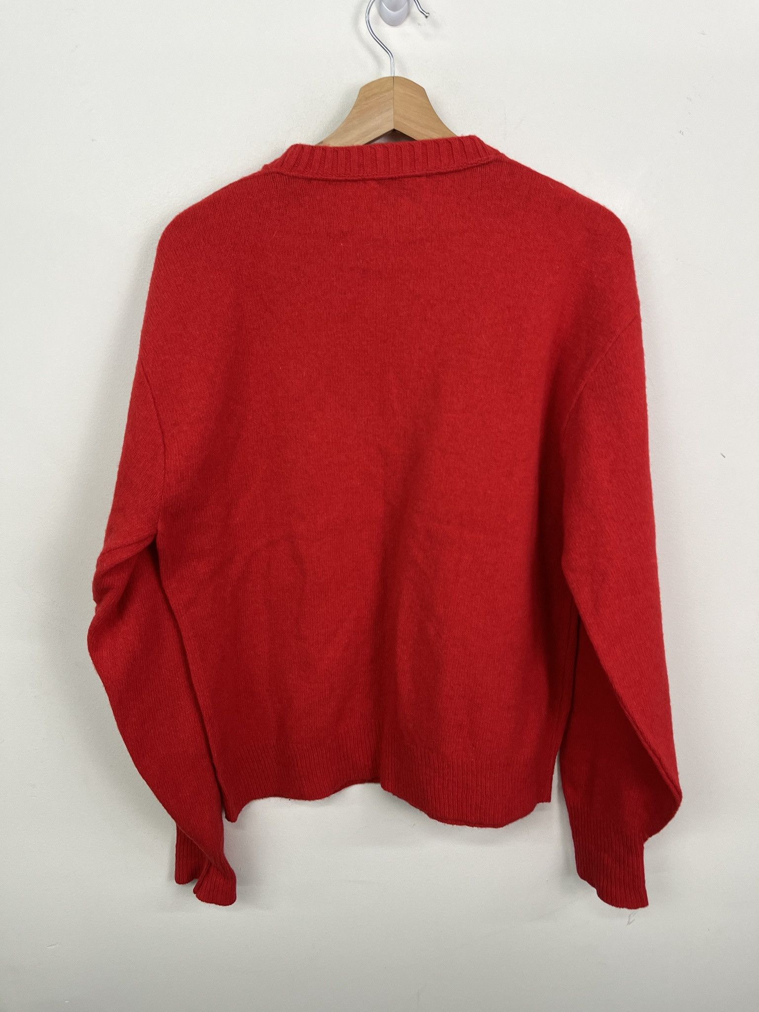 Vintage Vintage 1980s Knit Sweater Puritan Red Solid Knit Wool Sweater Size M (44) Size US M / EU 48-50 / 2 - 3 Thumbnail