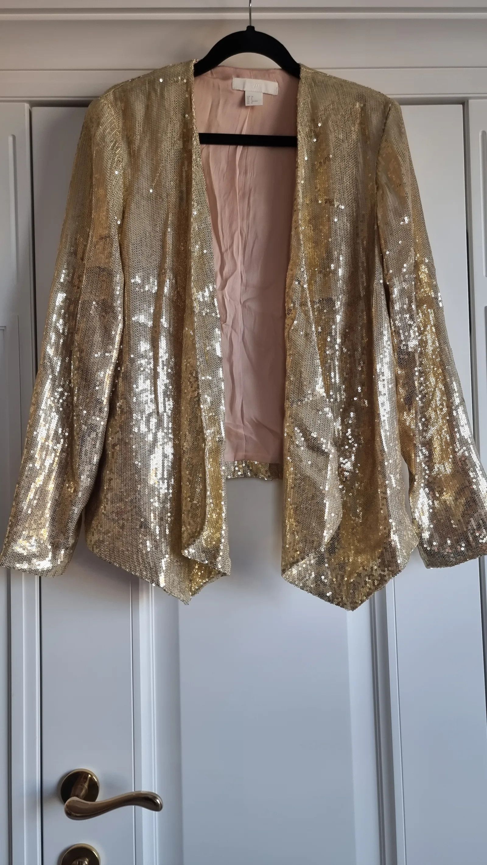 H&M H&M GULD Paljett Kavaj Blazer Size S / US 4 / IT 40 - 4 Thumbnail