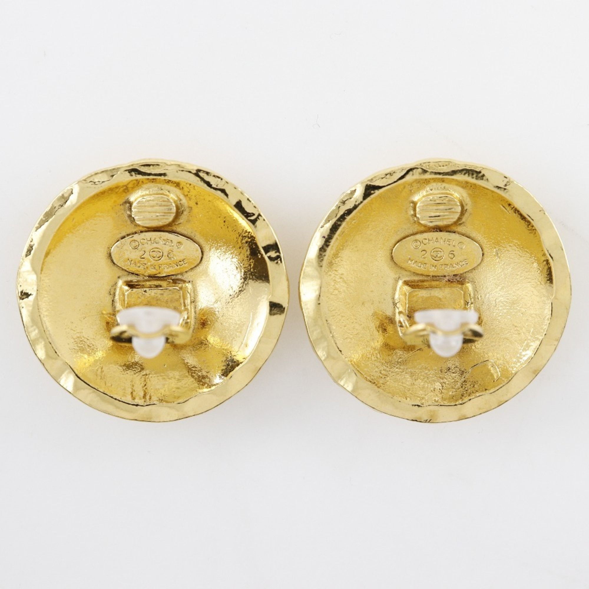 Chanel CHANEL Coco Mark Matelasse Earrings, Gold Plated, 1991, Size 26, Approx. 39.8g, COCO Matelasse, Women's Size ONE SIZE - 4 Thumbnail