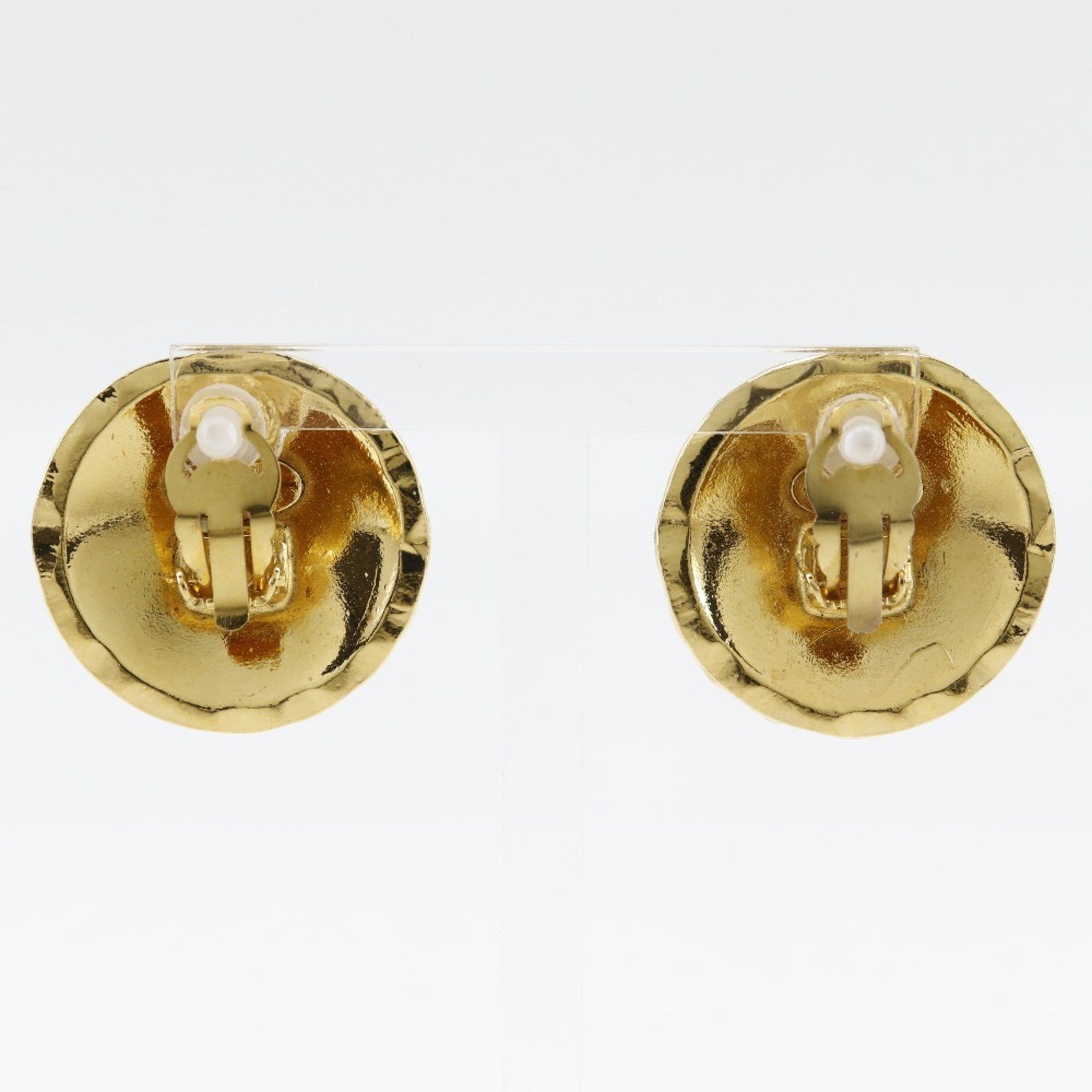 Chanel CHANEL Coco Mark Matelasse Earrings, Gold Plated, 1991, Size 26, Approx. 39.8g, COCO Matelasse, Women's Size ONE SIZE - 3 Thumbnail
