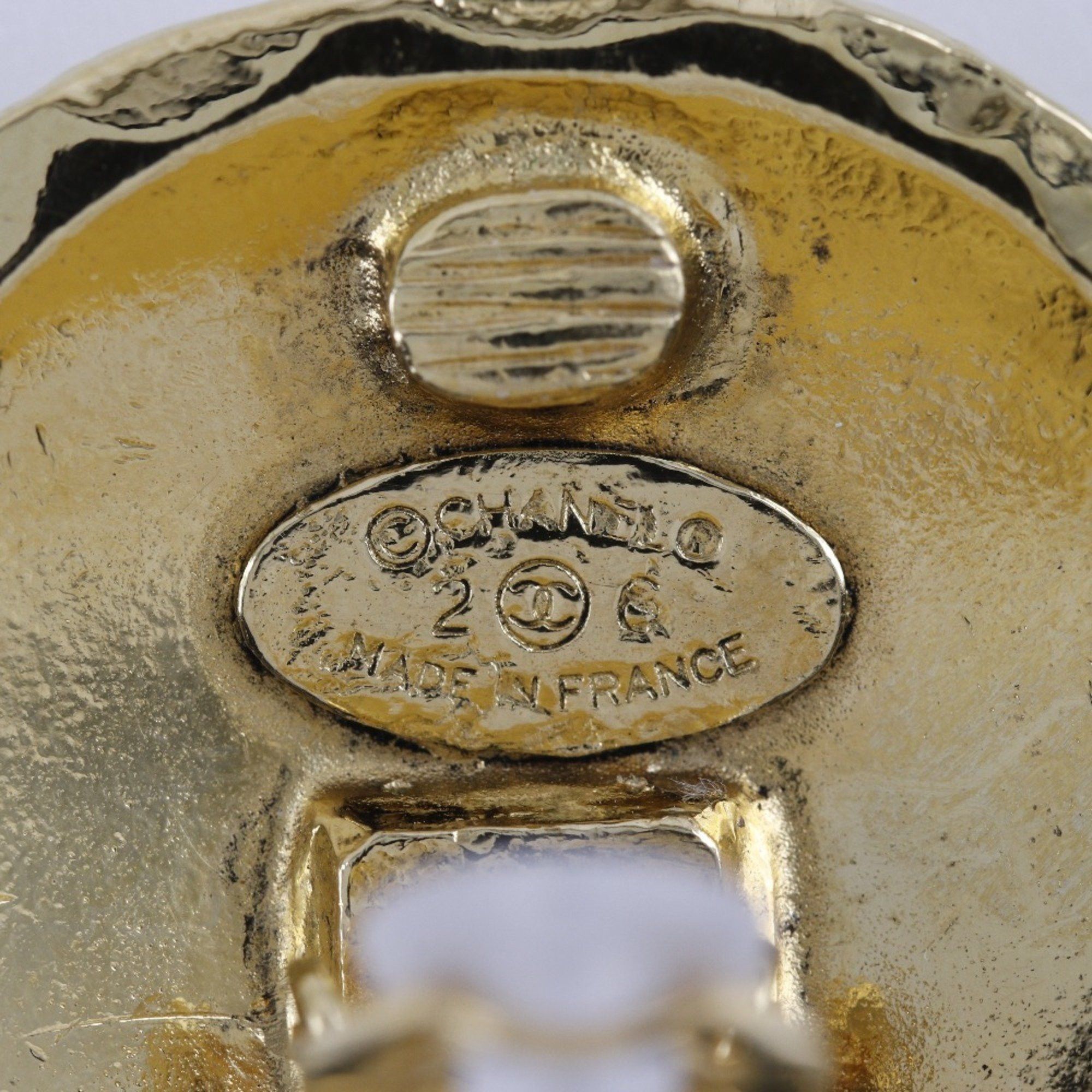 Chanel CHANEL Coco Mark Matelasse Earrings, Gold Plated, 1991, Size 26, Approx. 39.8g, COCO Matelasse, Women's Size ONE SIZE - 9 Thumbnail