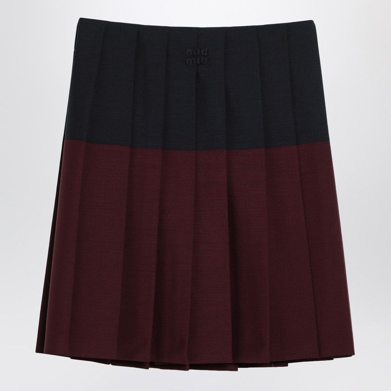 Miu Miu Miu Miu Amaranth/Navy Blue Skirt In Kid Mohair Size 27" / US 4 / IT 40 - 2 Thumbnail