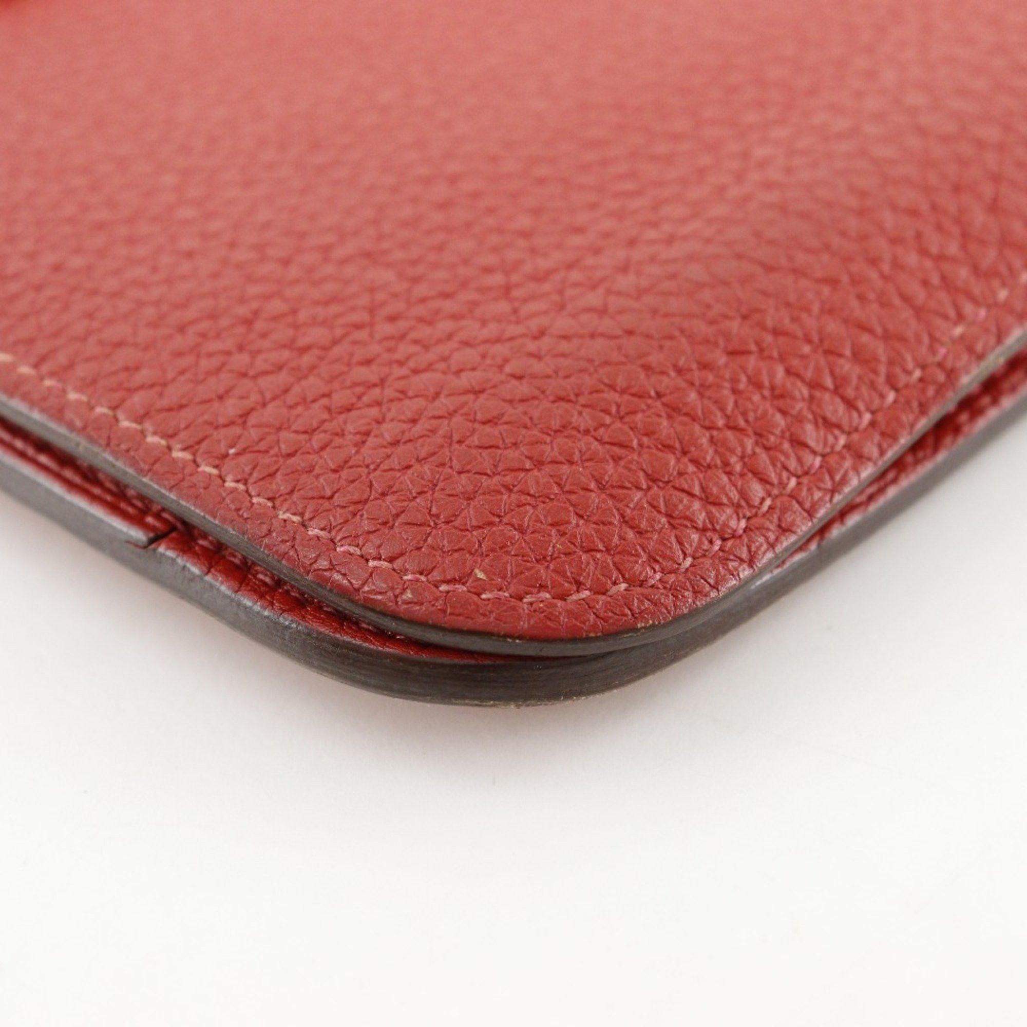 Hermes Hermes Dogon GM Long Wallet Taurillon Clemence 2014 Red □R Belt Clasp Ladies Size ONE SIZE - 5 Thumbnail