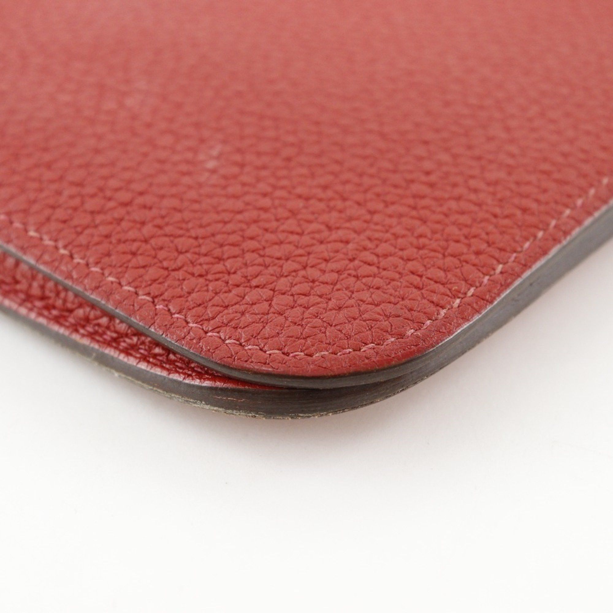 Hermes Hermes Dogon GM Long Wallet Taurillon Clemence 2014 Red □R Belt Clasp Ladies Size ONE SIZE - 4 Thumbnail