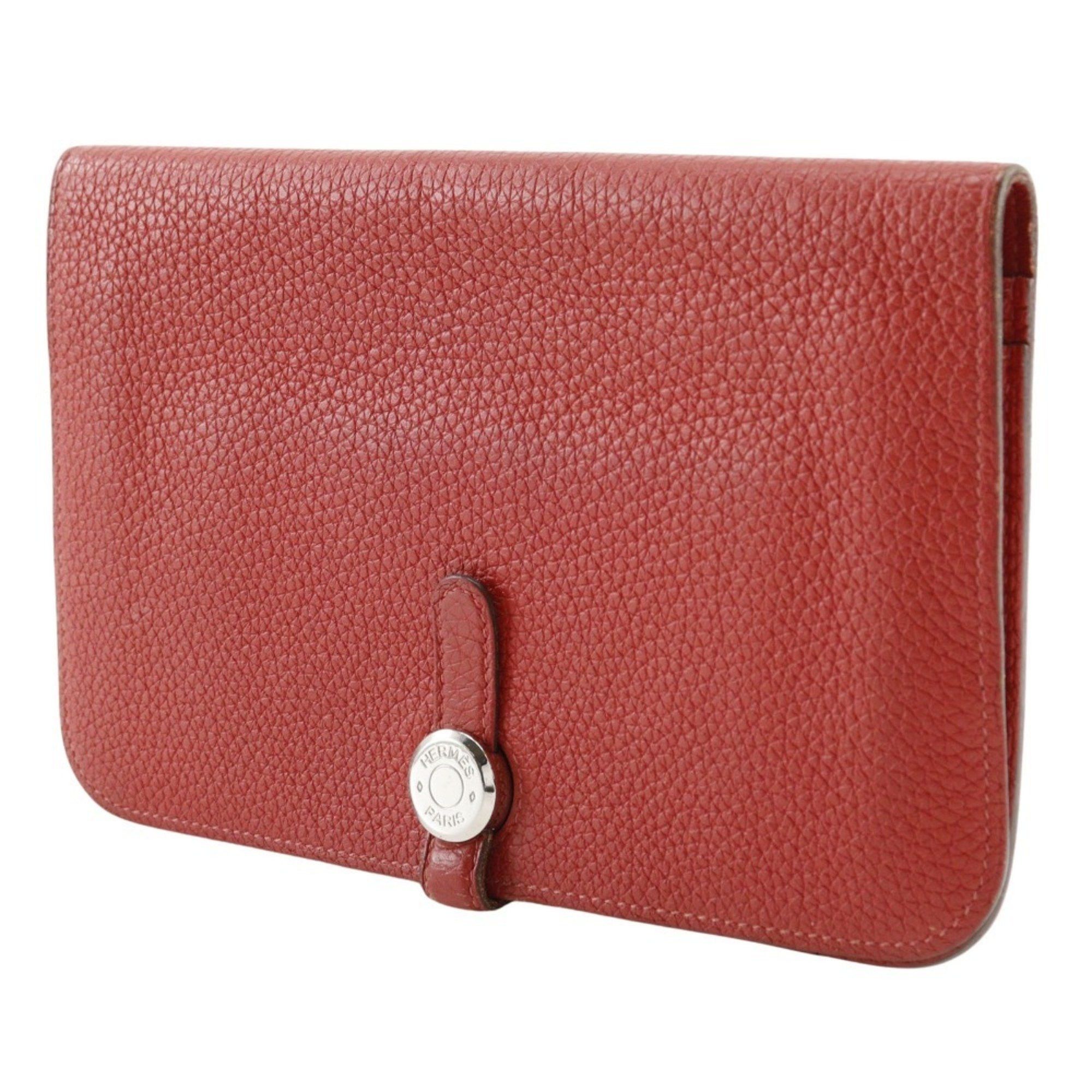 Hermes Hermes Dogon GM Long Wallet Taurillon Clemence 2014 Red □R Belt Clasp Ladies Size ONE SIZE - 2 Thumbnail