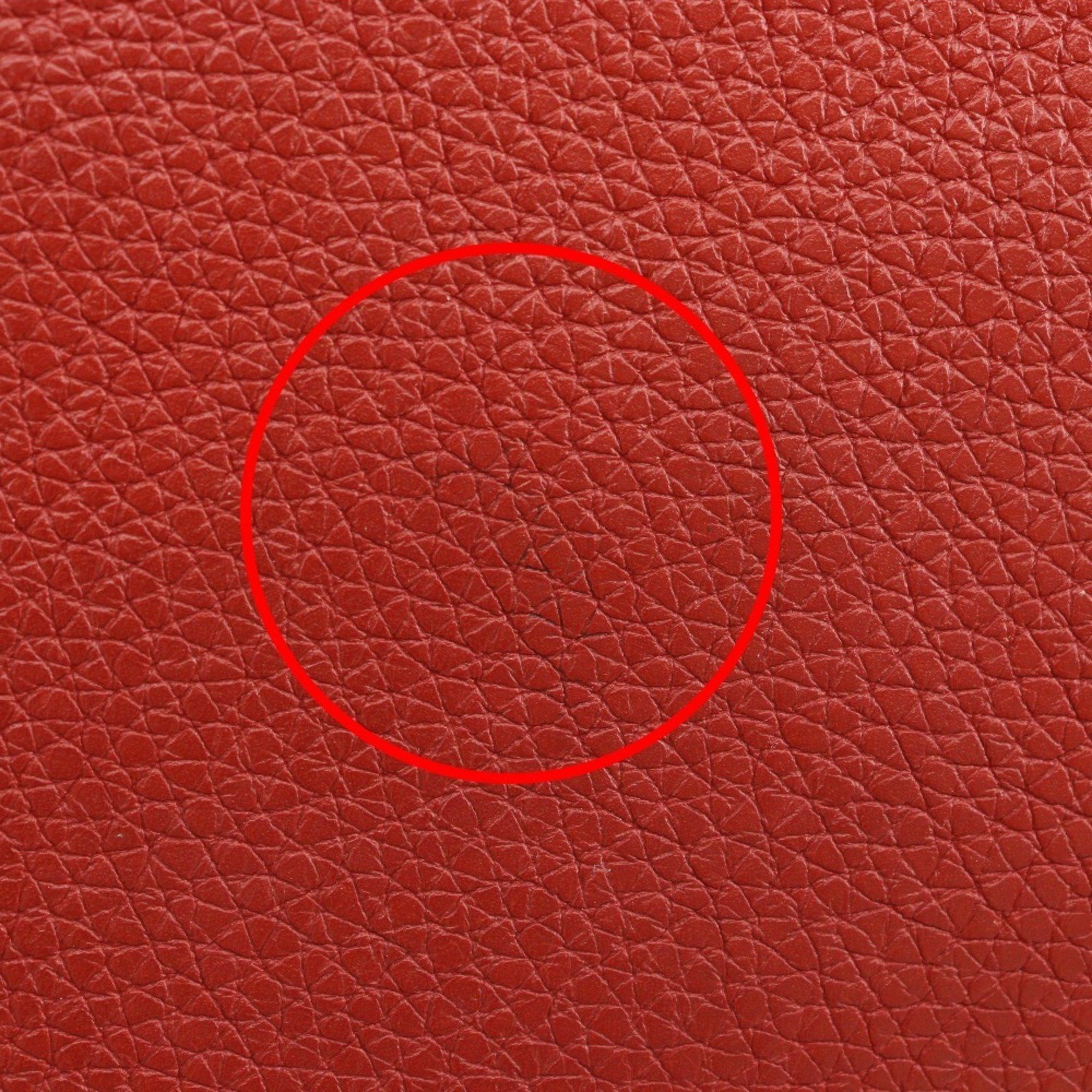 Hermes Hermes Dogon GM Long Wallet Taurillon Clemence 2014 Red □R Belt Clasp Ladies Size ONE SIZE - 11 Thumbnail