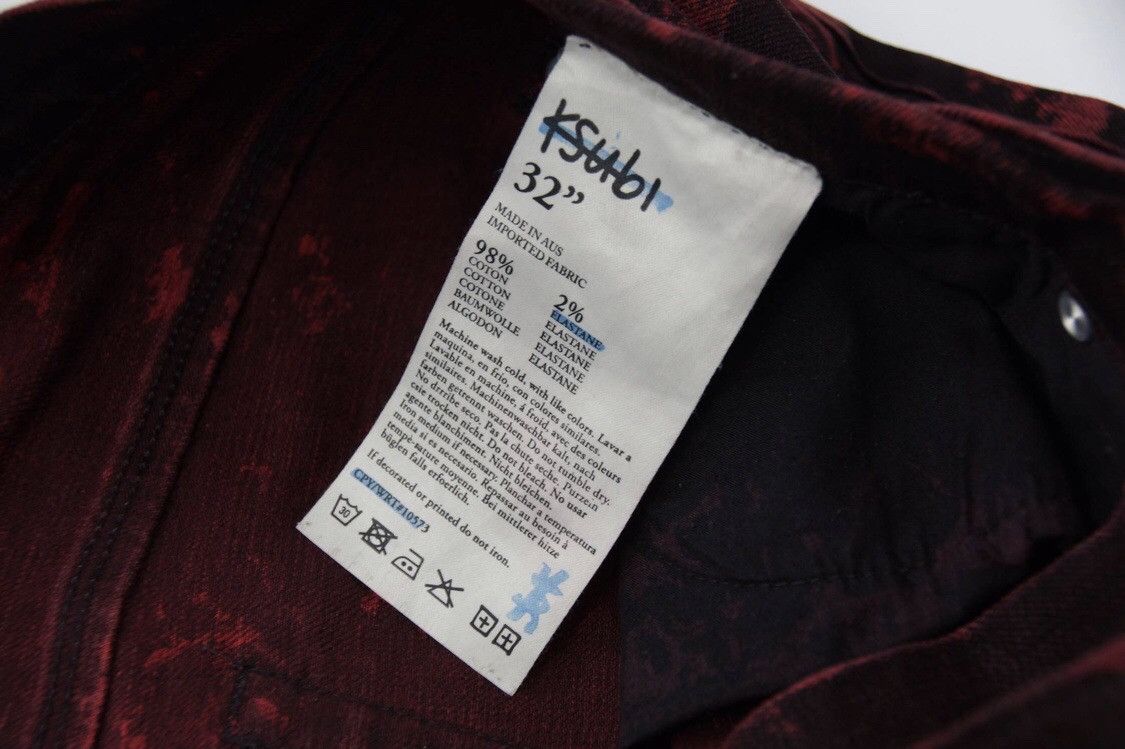 Ksubi Red / Blue Dyed Distressed Jeans Size US 32 / EU 48 - 4 Thumbnail