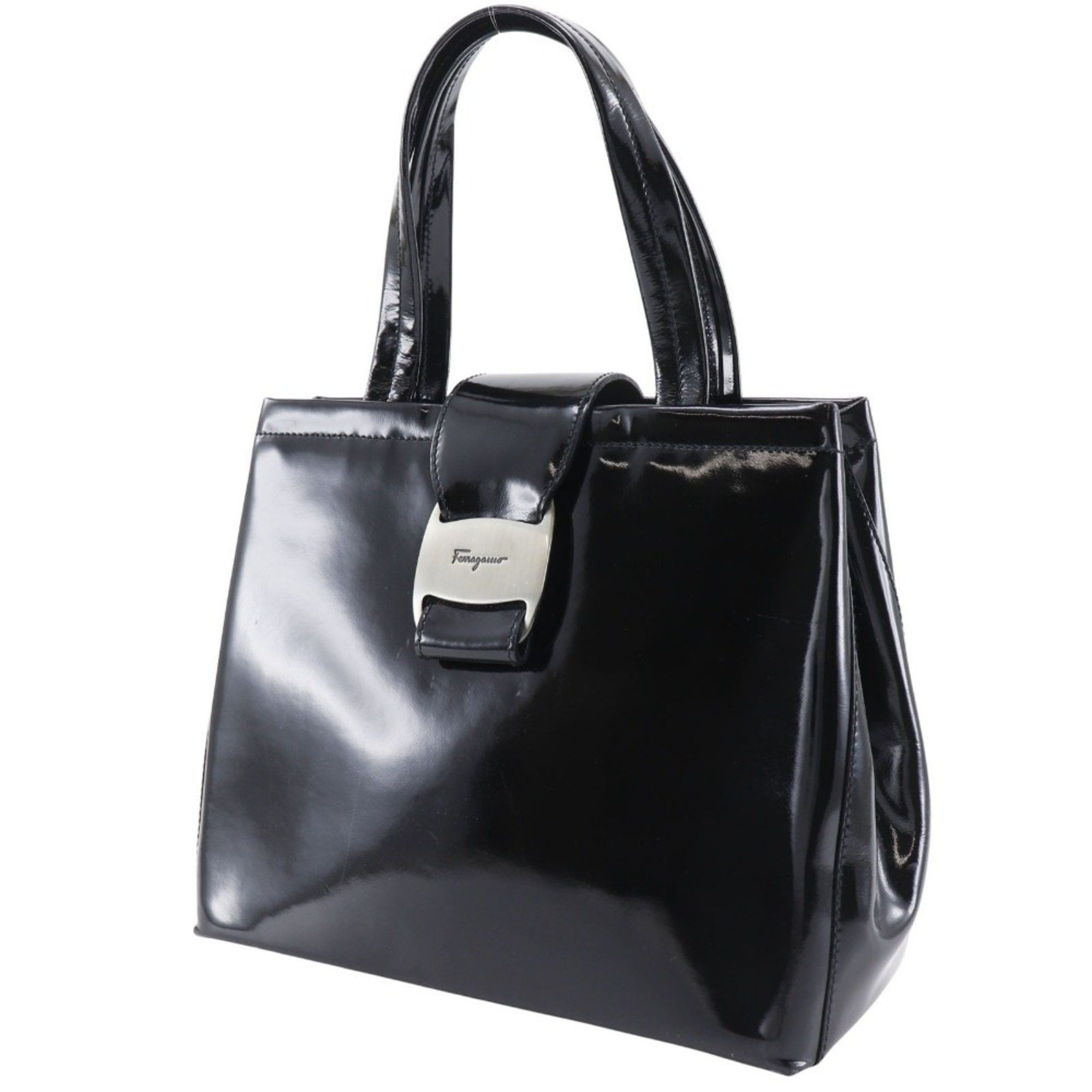 Salvatore Ferragamo Salvatore Ferragamo Vara handbag, patent leather, black, Vala, women's Size ONE SIZE - 2 Thumbnail