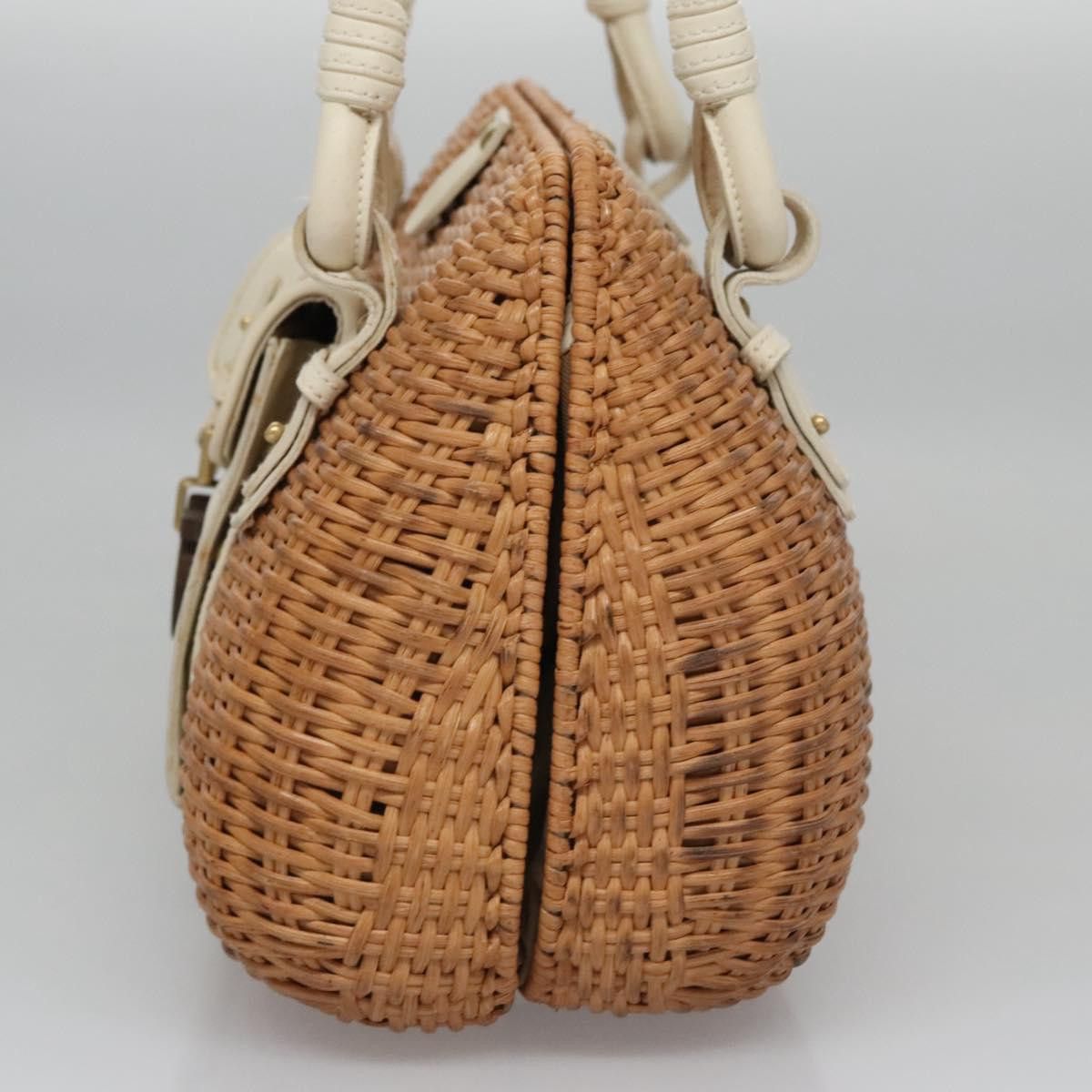 Salvatore Ferragamo Gancini Brown Wicker Handbag (Pre-Owned) Size ONE SIZE - 3 Thumbnail