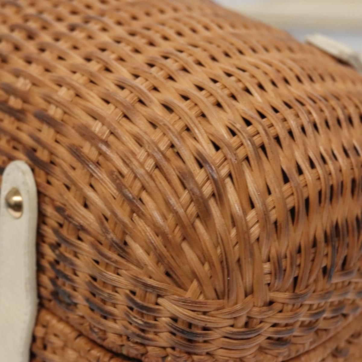Salvatore Ferragamo Gancini Brown Wicker Handbag (Pre-Owned) Size ONE SIZE - 9 Thumbnail