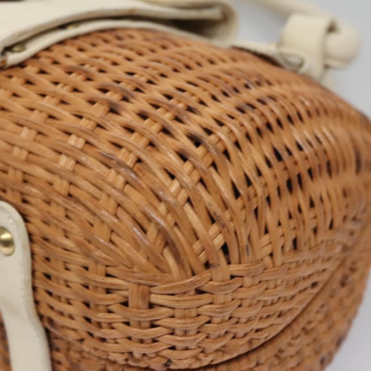 Salvatore Ferragamo Gancini Brown Wicker Handbag (Pre-Owned) Size ONE SIZE - 7 Thumbnail