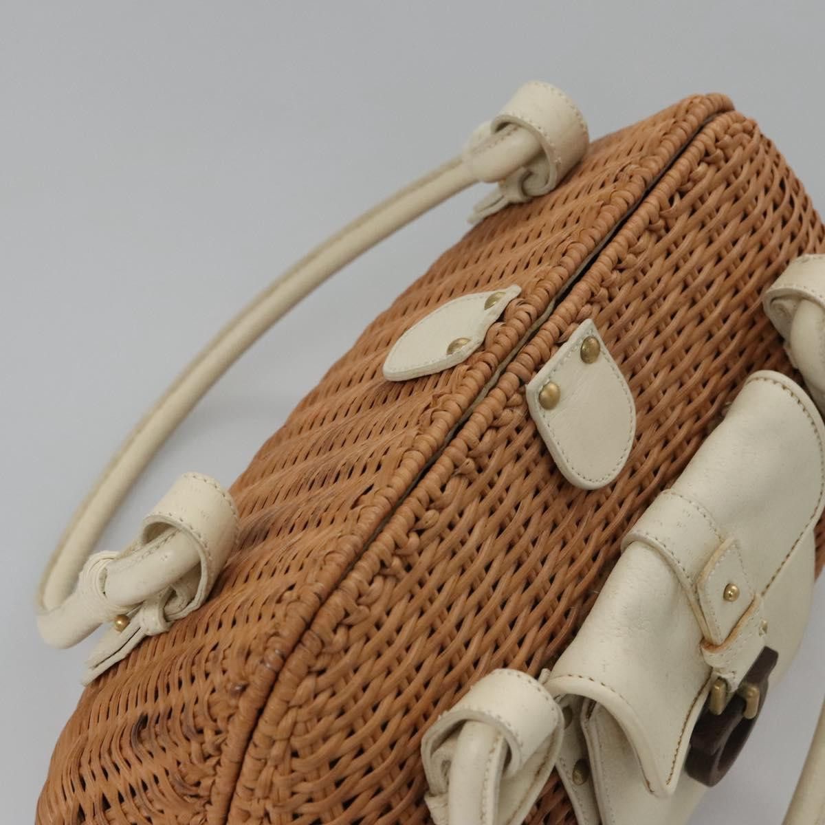 Salvatore Ferragamo Gancini Brown Wicker Handbag (Pre-Owned) Size ONE SIZE - 5 Thumbnail