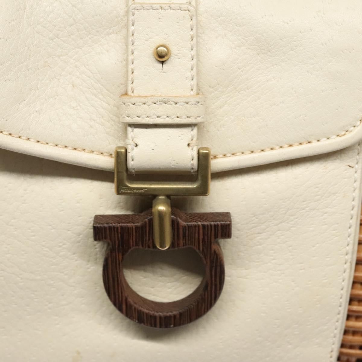 Salvatore Ferragamo Gancini Brown Wicker Handbag (Pre-Owned) Size ONE SIZE - 12 Thumbnail