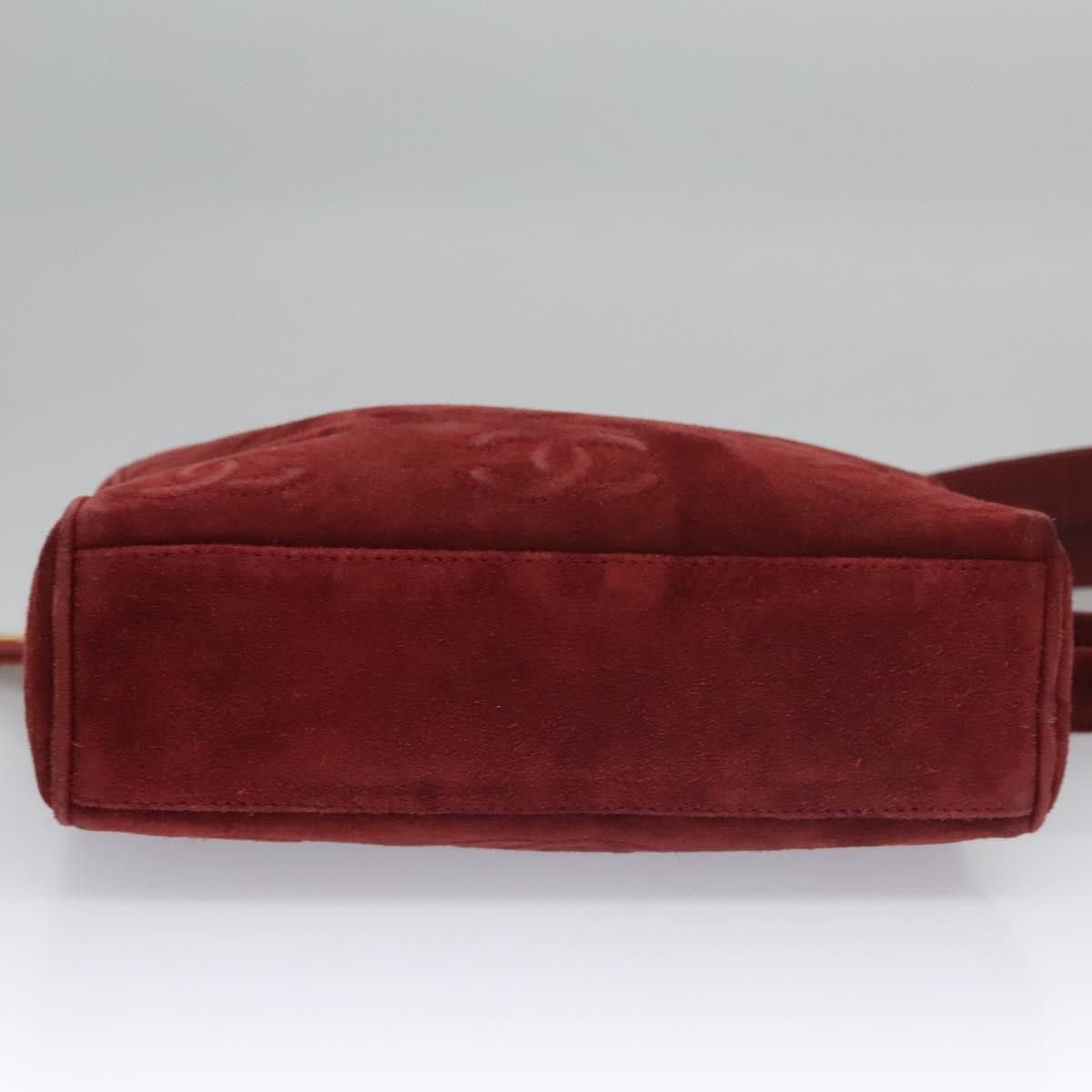 Chanel Triple Coco Red Suede Shoulder Bag (Pre-Owned) Size ONE SIZE - 20 Thumbnail