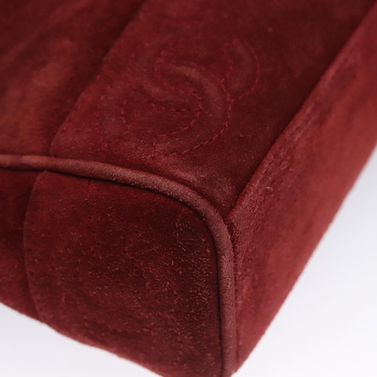 Chanel Triple Coco Red Suede Shoulder Bag (Pre-Owned) Size ONE SIZE - 6 Thumbnail