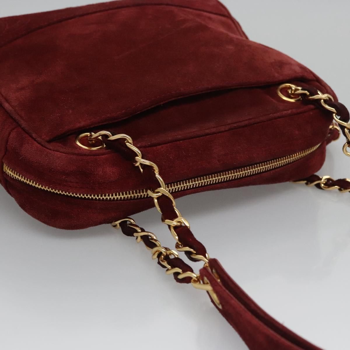 Chanel Triple Coco Red Suede Shoulder Bag (Pre-Owned) Size ONE SIZE - 5 Thumbnail