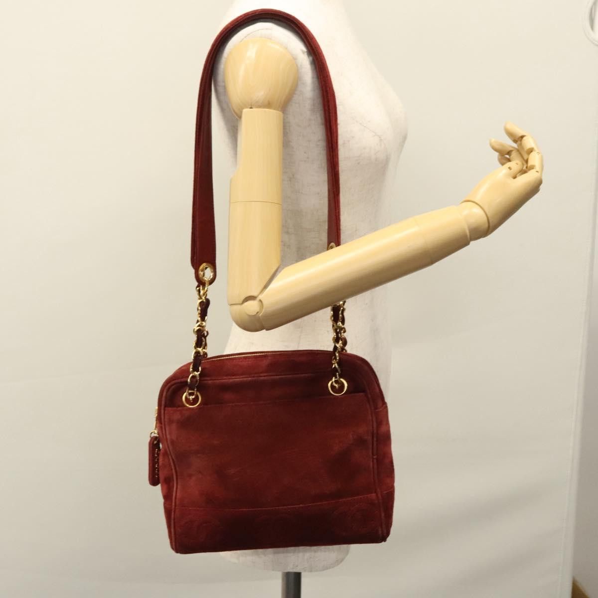 Chanel Triple Coco Red Suede Shoulder Bag (Pre-Owned) Size ONE SIZE - 18 Thumbnail