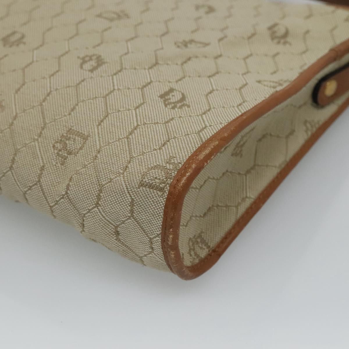 Dior Honeycomb Beige Canvas Shoulder Bag (Pre-Owned) Size ONE SIZE - 9 Thumbnail