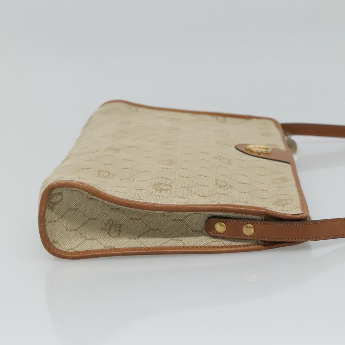 Dior Honeycomb Beige Canvas Shoulder Bag (Pre-Owned) Size ONE SIZE - 3 Thumbnail