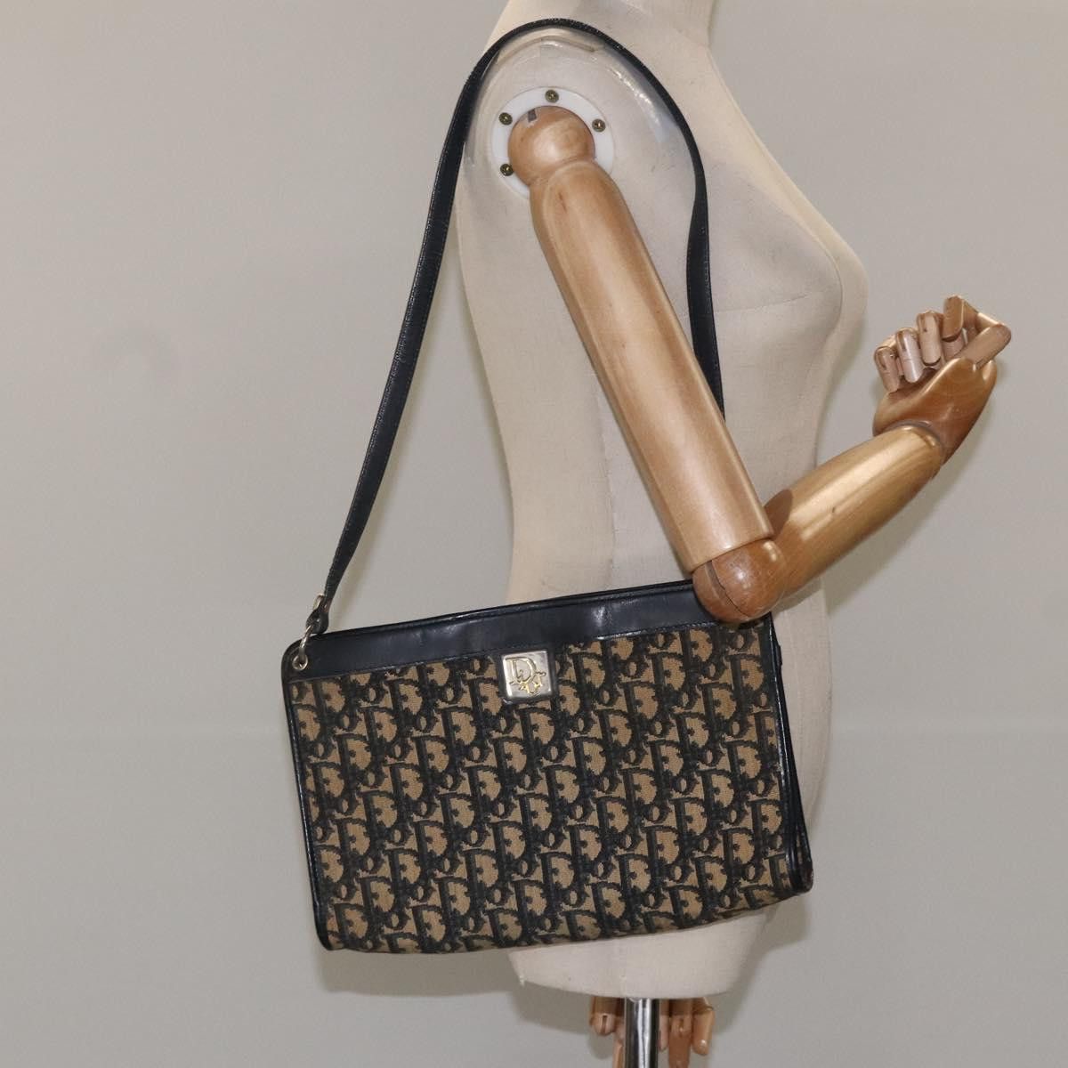 Dior Trotter Navy Canvas Shoulder Bag (Pre-Owned) Size ONE SIZE - 15 Thumbnail