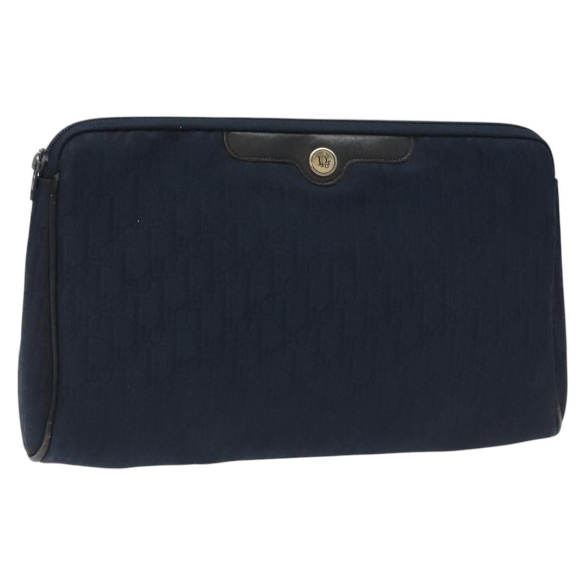 Dior Trotter Navy Canvas Clutch Bag (Pre-Owned) Size ONE SIZE - 16 Thumbnail