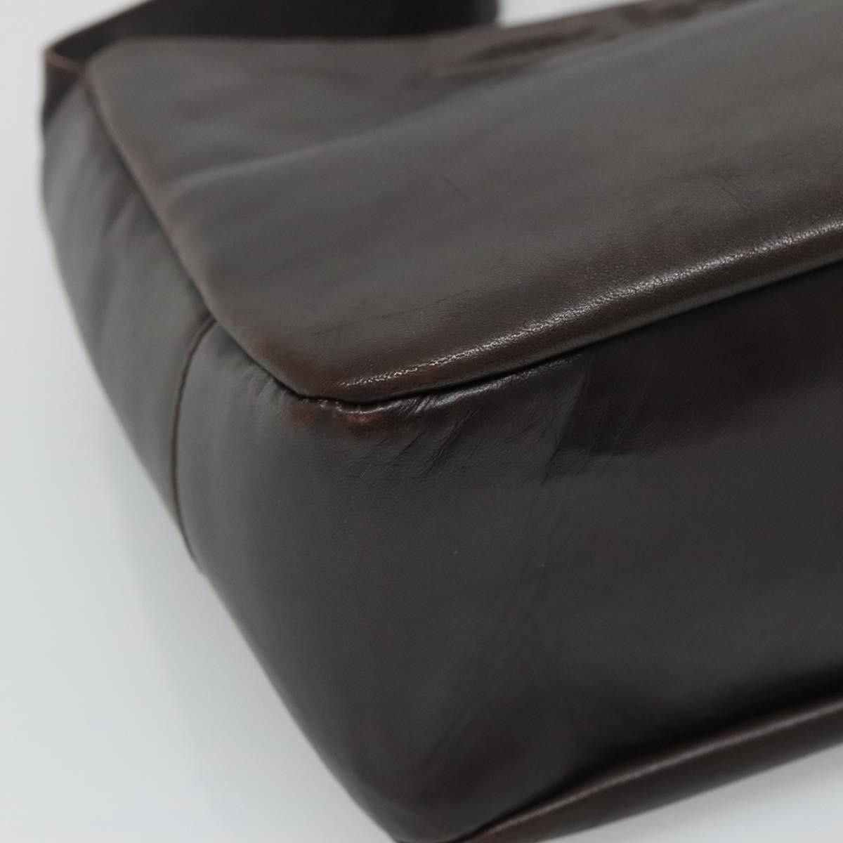 Salvatore Ferragamo Gancini Brown Leather Shoulder Bag (Pre-Owned) Size ONE SIZE - 7 Thumbnail