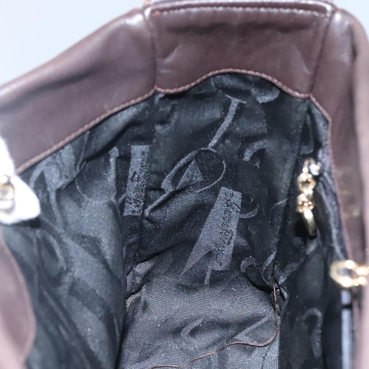 Salvatore Ferragamo Gancini Brown Leather Shoulder Bag (Pre-Owned) Size ONE SIZE - 19 Thumbnail