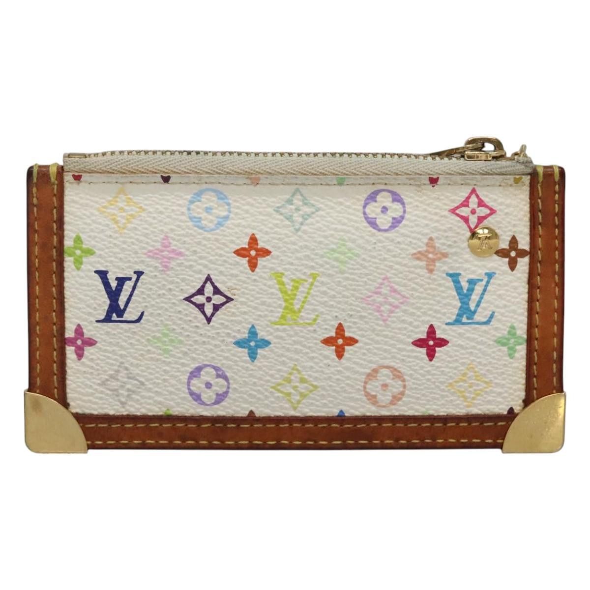 Louis Vuitton Pochette Clés White Canvas Wallet (Pre-Owned) Size ONE SIZE - 2 Thumbnail