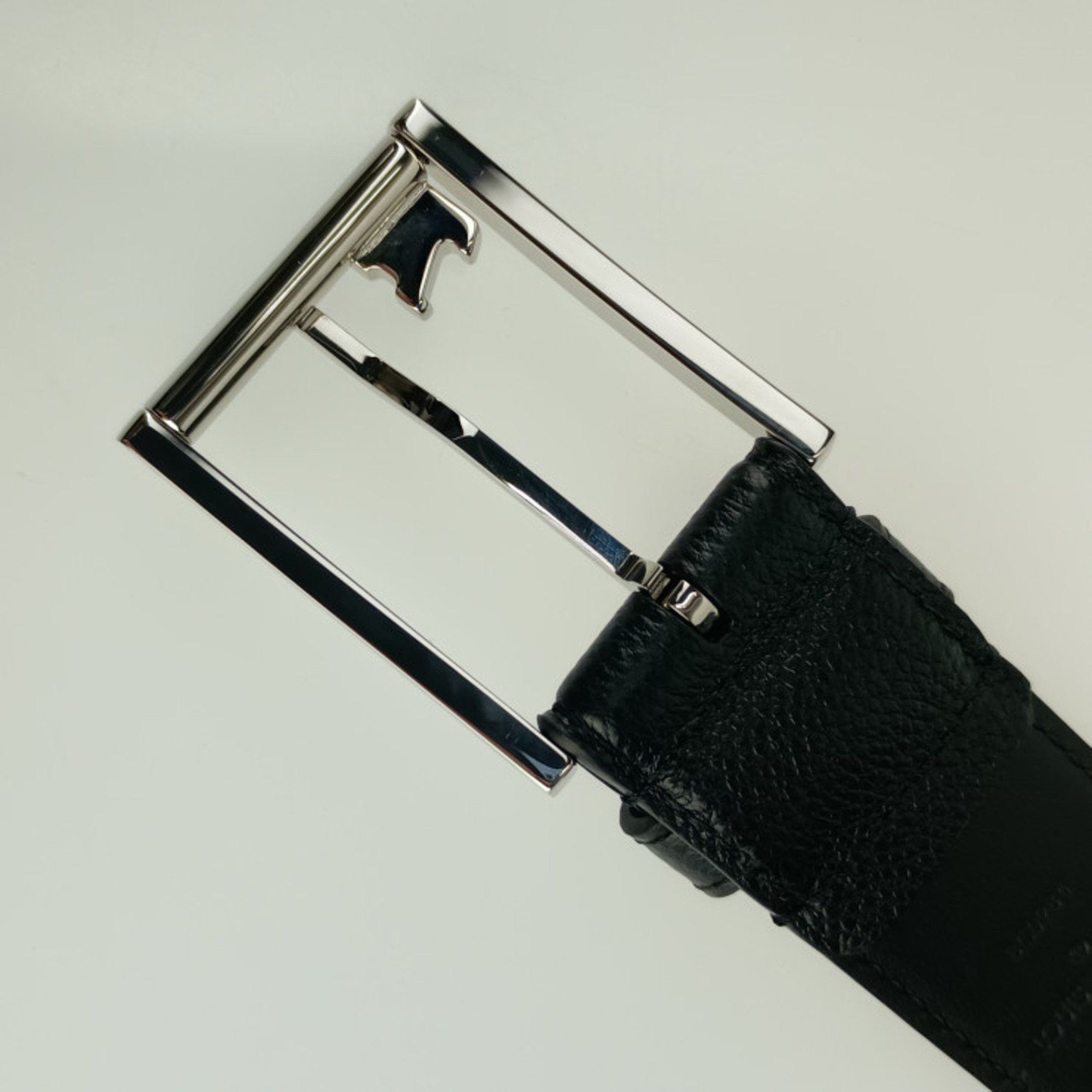 Louis Vuitton Saint Germain Leather 100 40 Black Silver Louis Vuitton Saint-Germain Belt, Black Leather, Men main image 4
