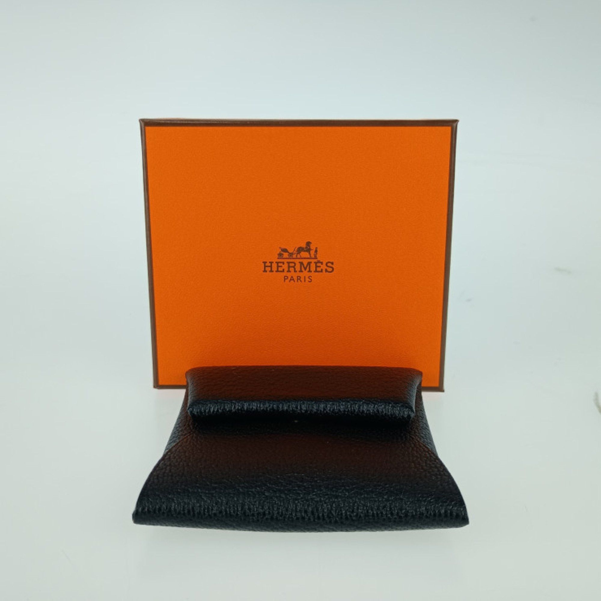 Hermes HERMES Bastia Wallet/Coin Case - Black Chevre Men's Women's Coin Purse W Engraved Size ONE SIZE - 10 Thumbnail