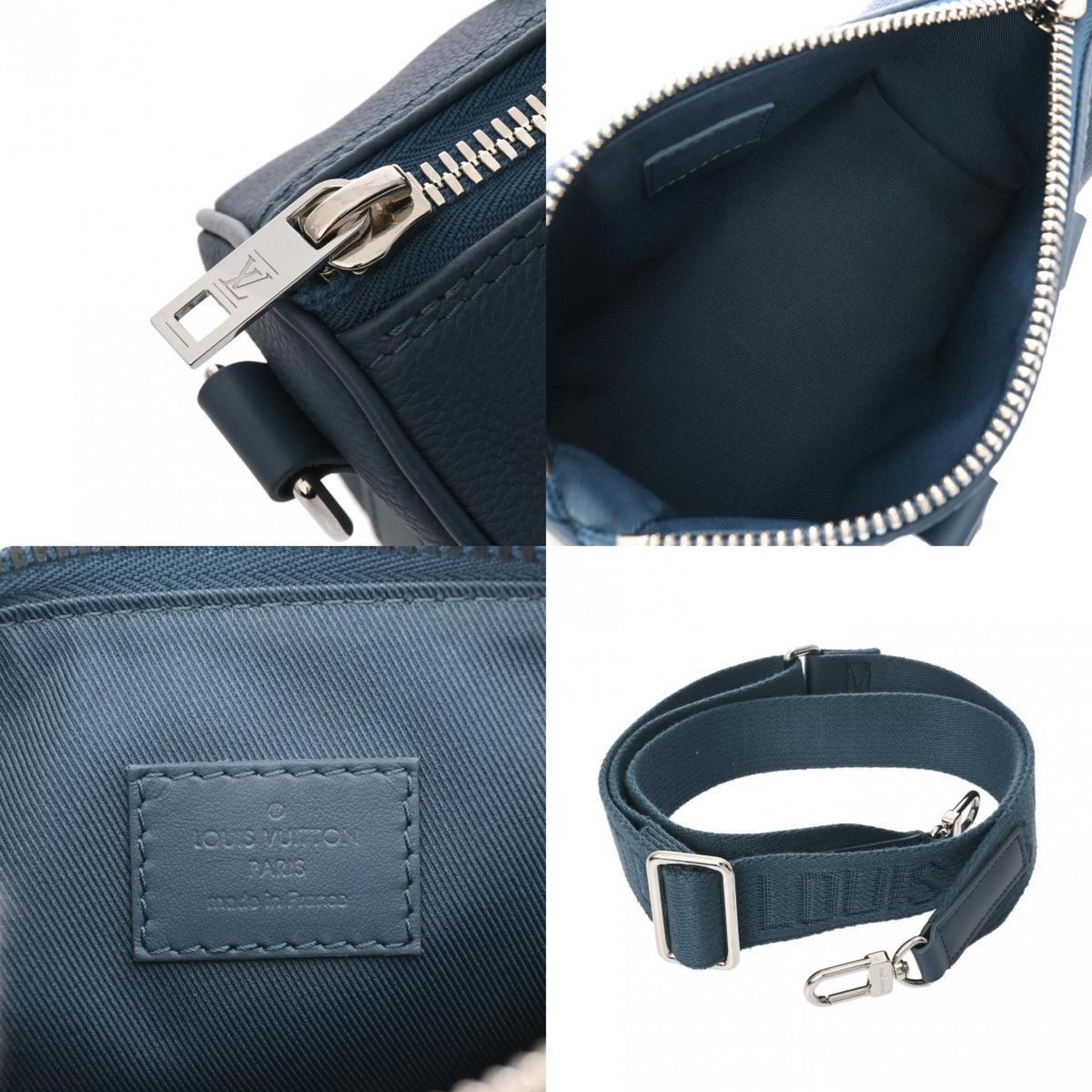 Louis Vuitton Louis Vuitton Aerogram Keepall XS Blue M81003 Men's Taurillon Leather Handbag Size ONE SIZE - 11 Thumbnail