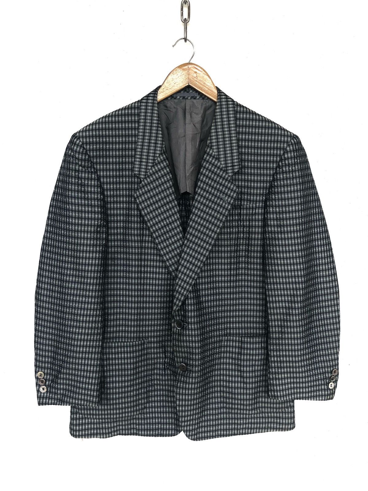 Lanvin Lanvin Paris Silk Beautiful Gingham Two Button Blazer Coat Size US M / EU 48-50 / 2 - 2 Thumbnail