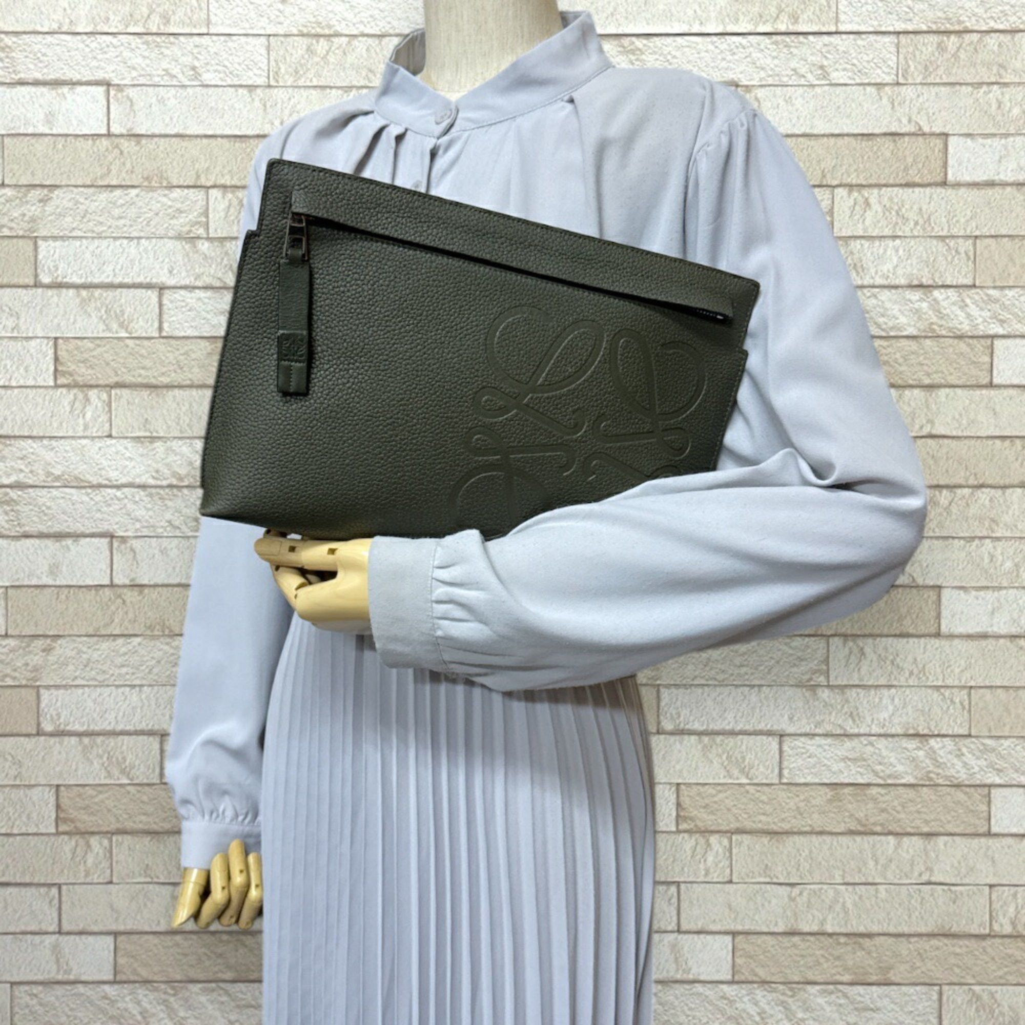 Loewe LOEWE clutch bag leather green men's Size ONE SIZE - 2 Thumbnail