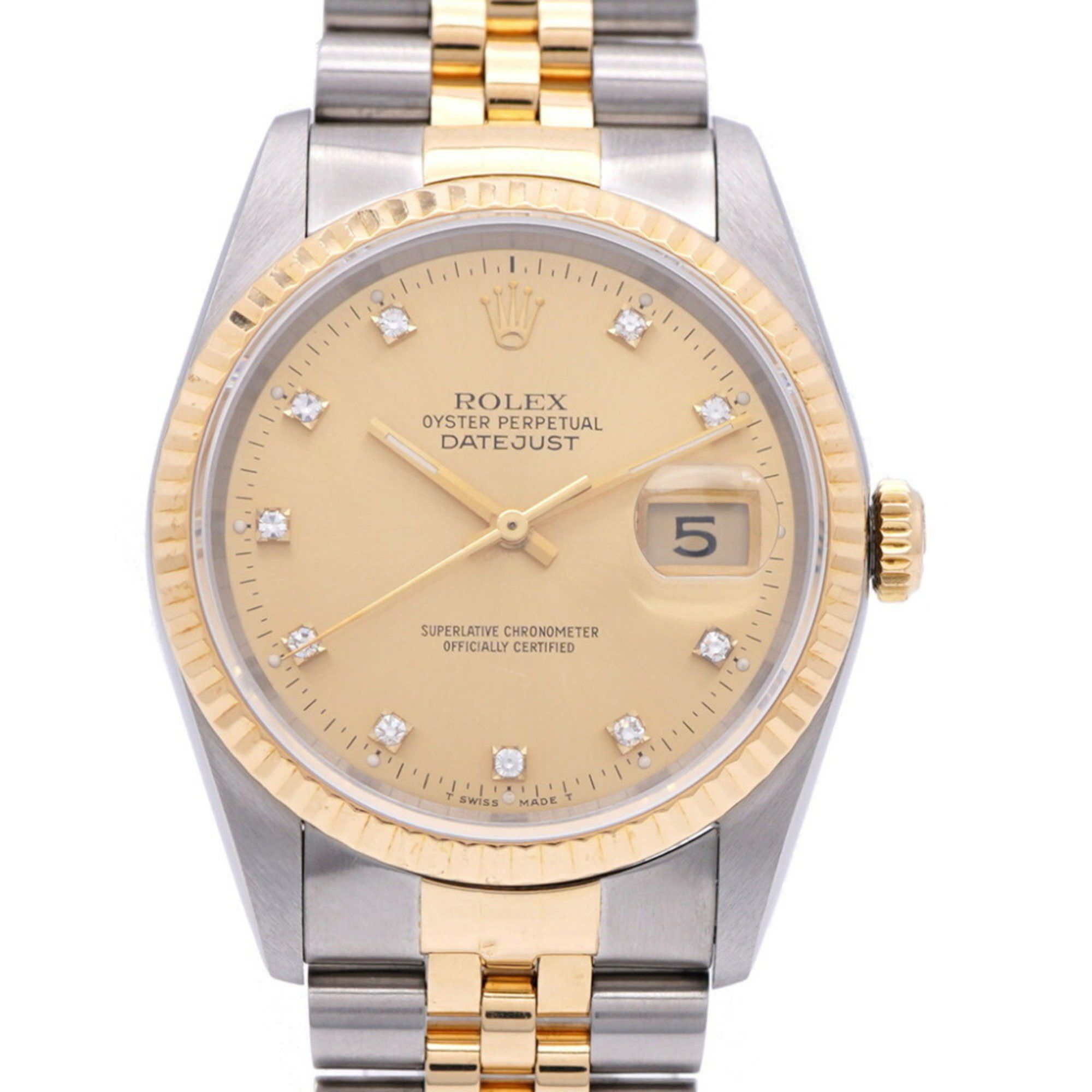 Rolex Rolex Datejust 16233G 10P Diamond YG/SS Automatic Watch Gold 0481ROLEX Men's Size ONE SIZE - 2 Thumbnail
