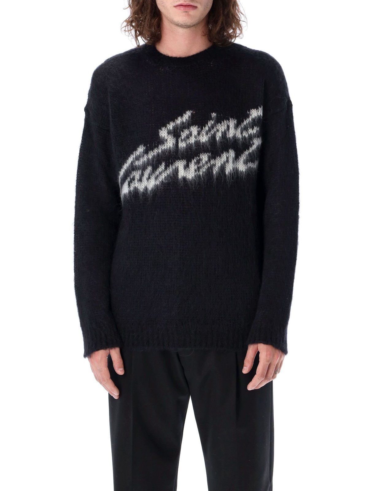 Saint Laurent Paris Saint Laurent Logo Intarsia Knitted Sweater Size US S / EU 44-46 / 1 - 4 Thumbnail