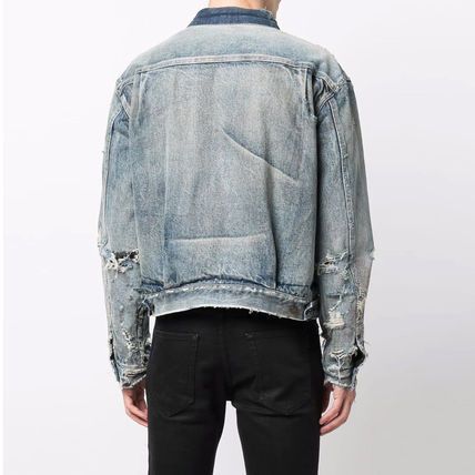 Saint Laurent Paris Destroyed Jacket in '70s Blue Trash Denim Size US XS / EU 42 / 0 - 5 Thumbnail