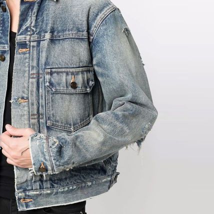 Saint Laurent Paris Destroyed Jacket in '70s Blue Trash Denim Size US XS / EU 42 / 0 - 3 Thumbnail
