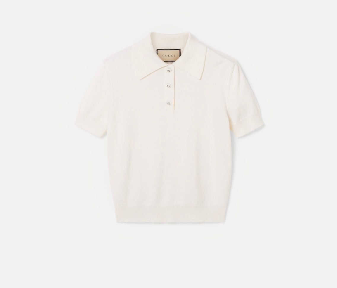 Gucci Gucci Interlocking G Wool Silk Polo Top SIZE XS Size ONE SIZE - 2 Thumbnail