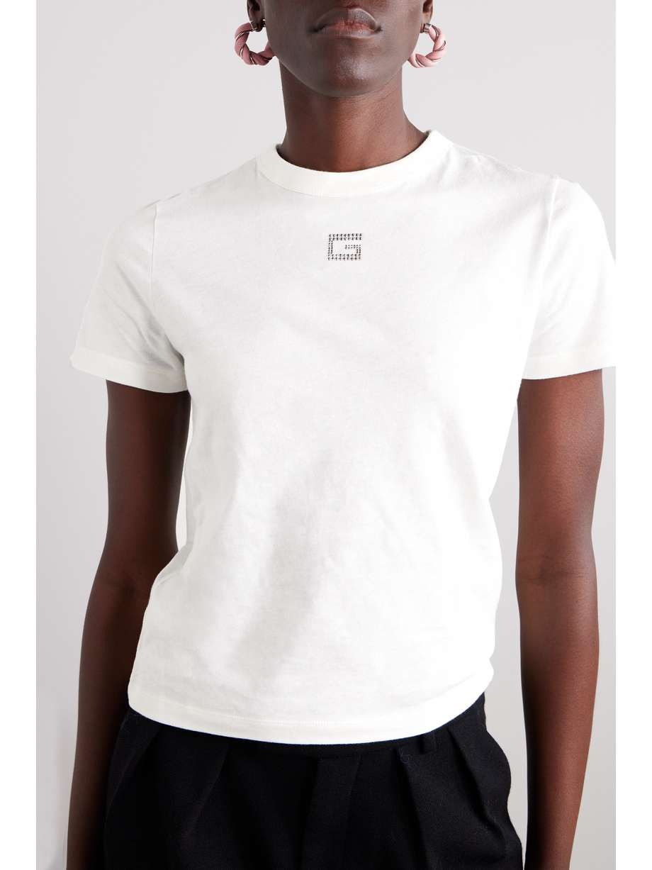 Gucci Gucci Crystal G Cotton Jersey T Shirt SIZE XS Size ONE SIZE - 2 Thumbnail