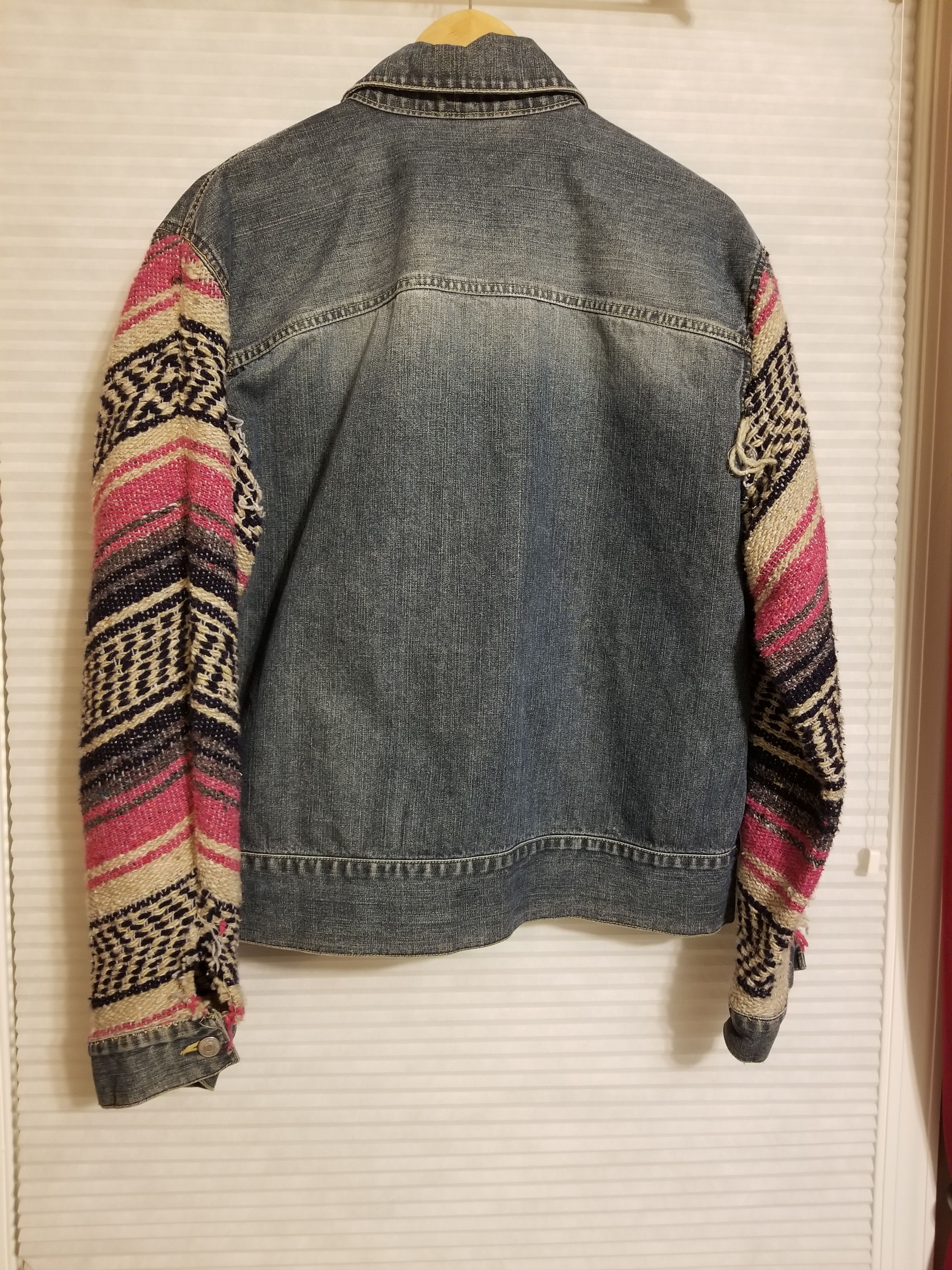 Vintage Vintage Hybrid Denim Sweater Jacket Size US L / EU 52-54 / 3 - 3 Thumbnail