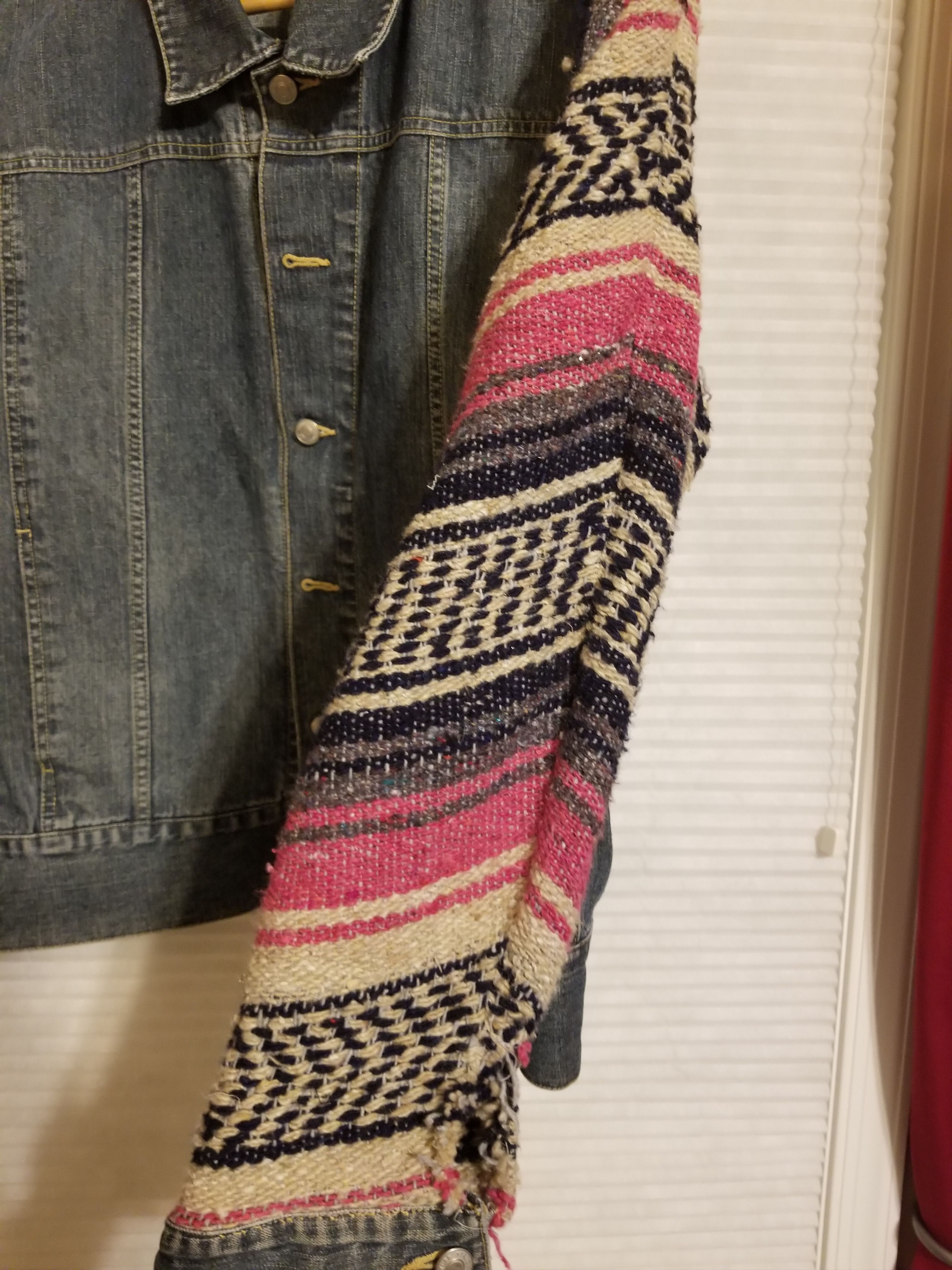 Vintage Vintage Hybrid Denim Sweater Jacket Size US L / EU 52-54 / 3 - 2 Thumbnail
