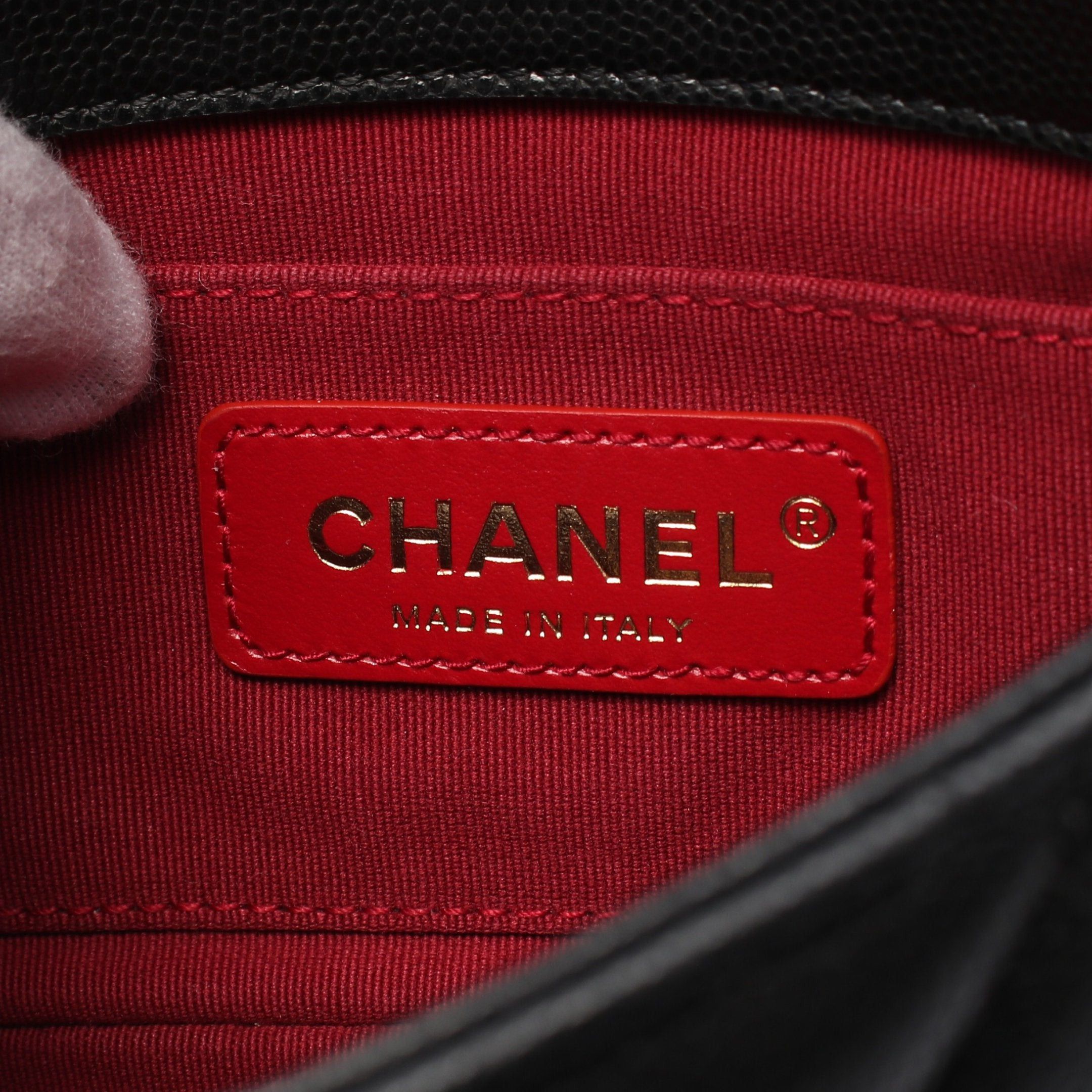 Chanel Chanel Matelasse Mini Flap Chain Shoulder Bag Caviar Skin Black Gold Hardware Size ONE SIZE - 4 Thumbnail